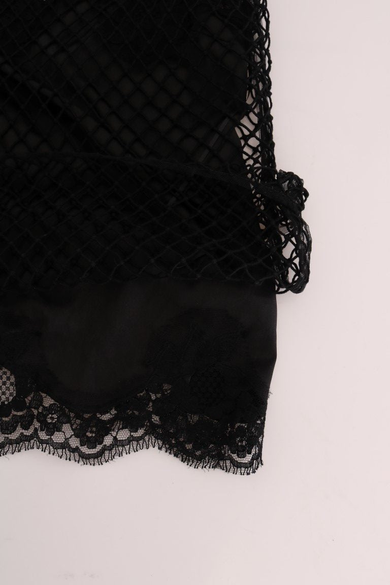 Dolce & Gabbana - Chemisier camisole élégant sans manches en dentelle noire