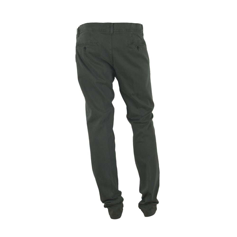 Made in Italy Elegant Gray Italian Cotton Trousers by Made in Italy