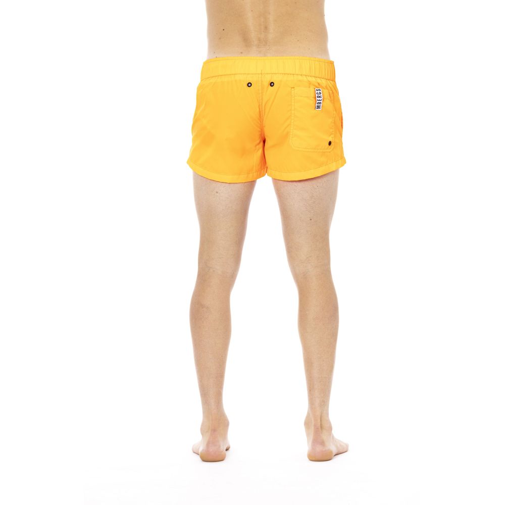 Short de bain Bikkembergs orange en polyamide pour homme