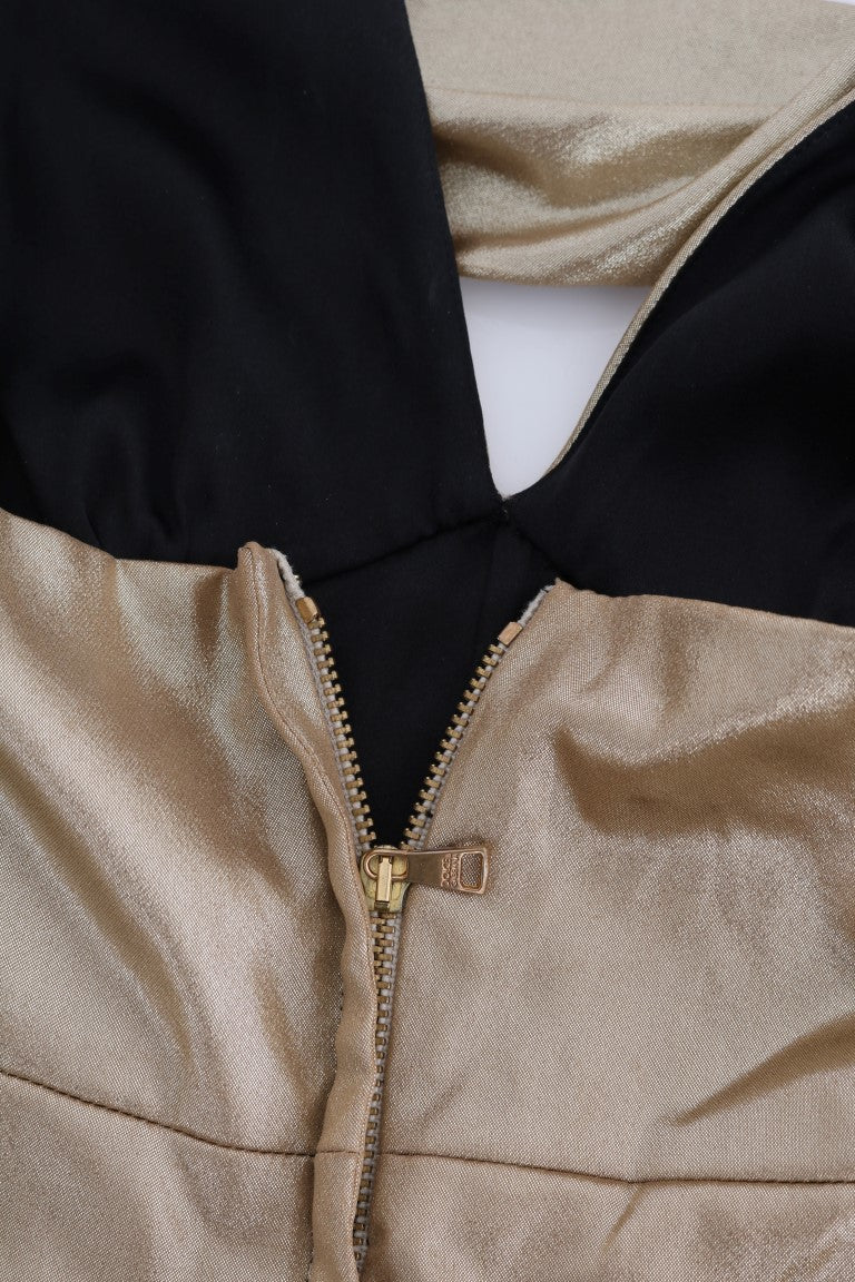 Dolce & Gabbana Gold Silk Stretch Bodysuit