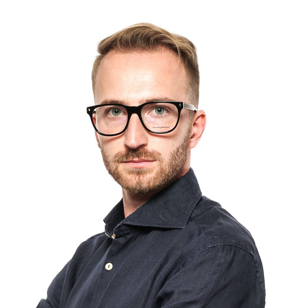 Montures de lunettes noires Ermenegildo Zegna pour homme