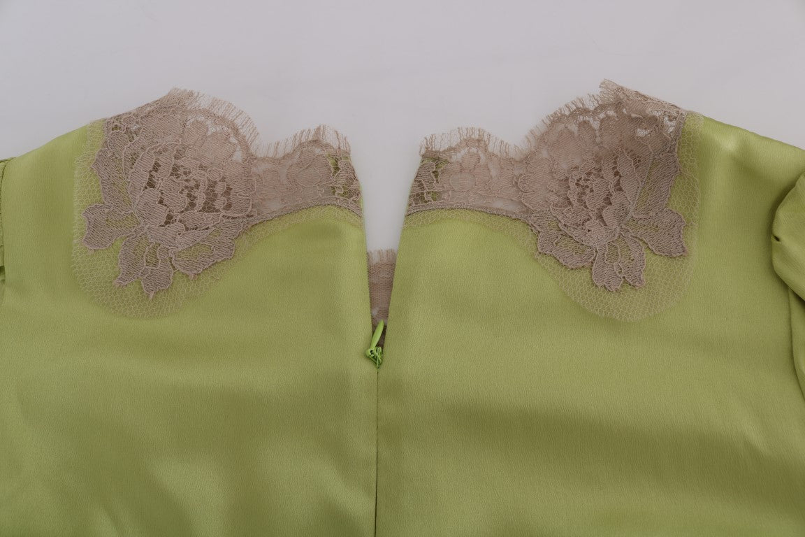 Chemisier élégant en soie et dentelle florale Dolce & Gabbana
