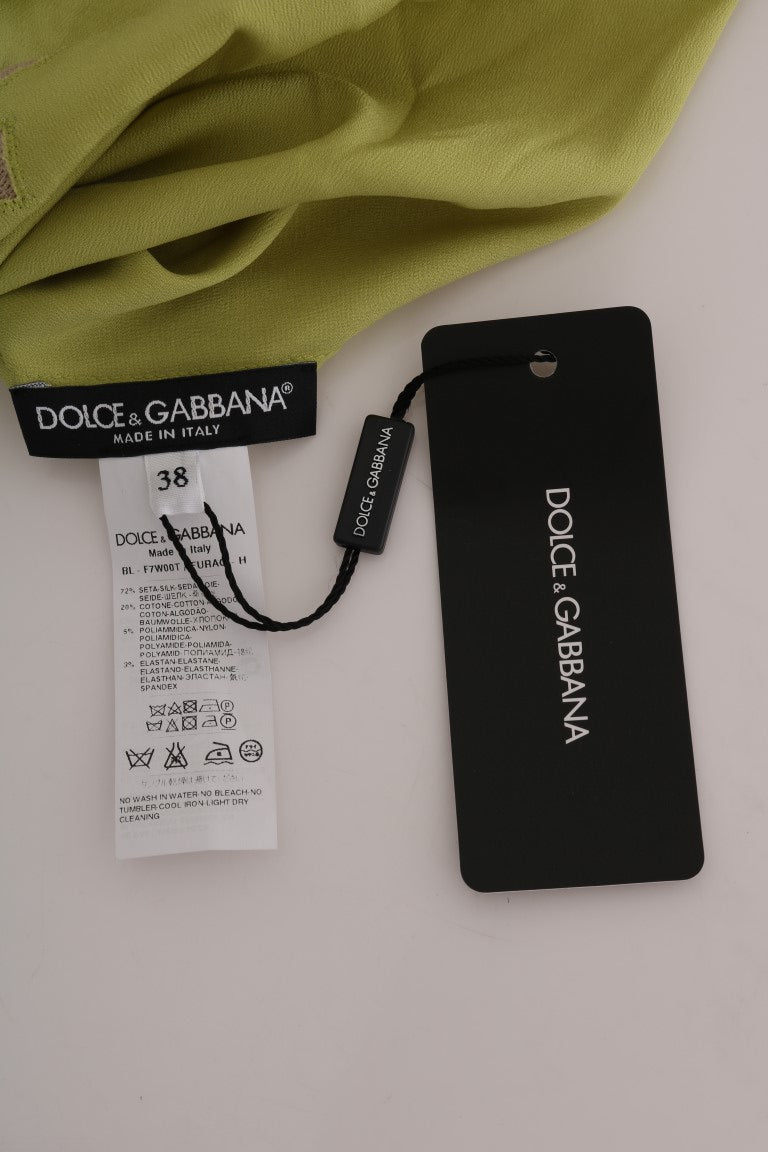 Chemisier élégant en soie et dentelle florale Dolce & Gabbana