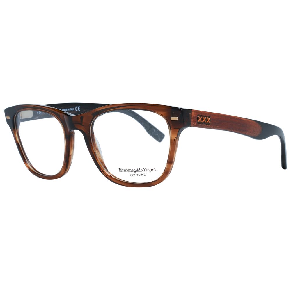 Montures de lunettes marron Ermenegildo Zegna pour homme