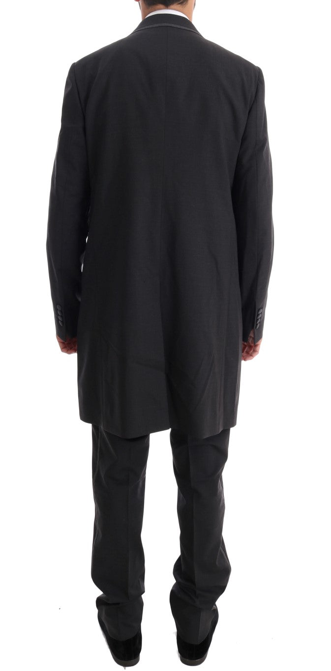 Costume croisé gris élégant en laine Dolce & Gabbana