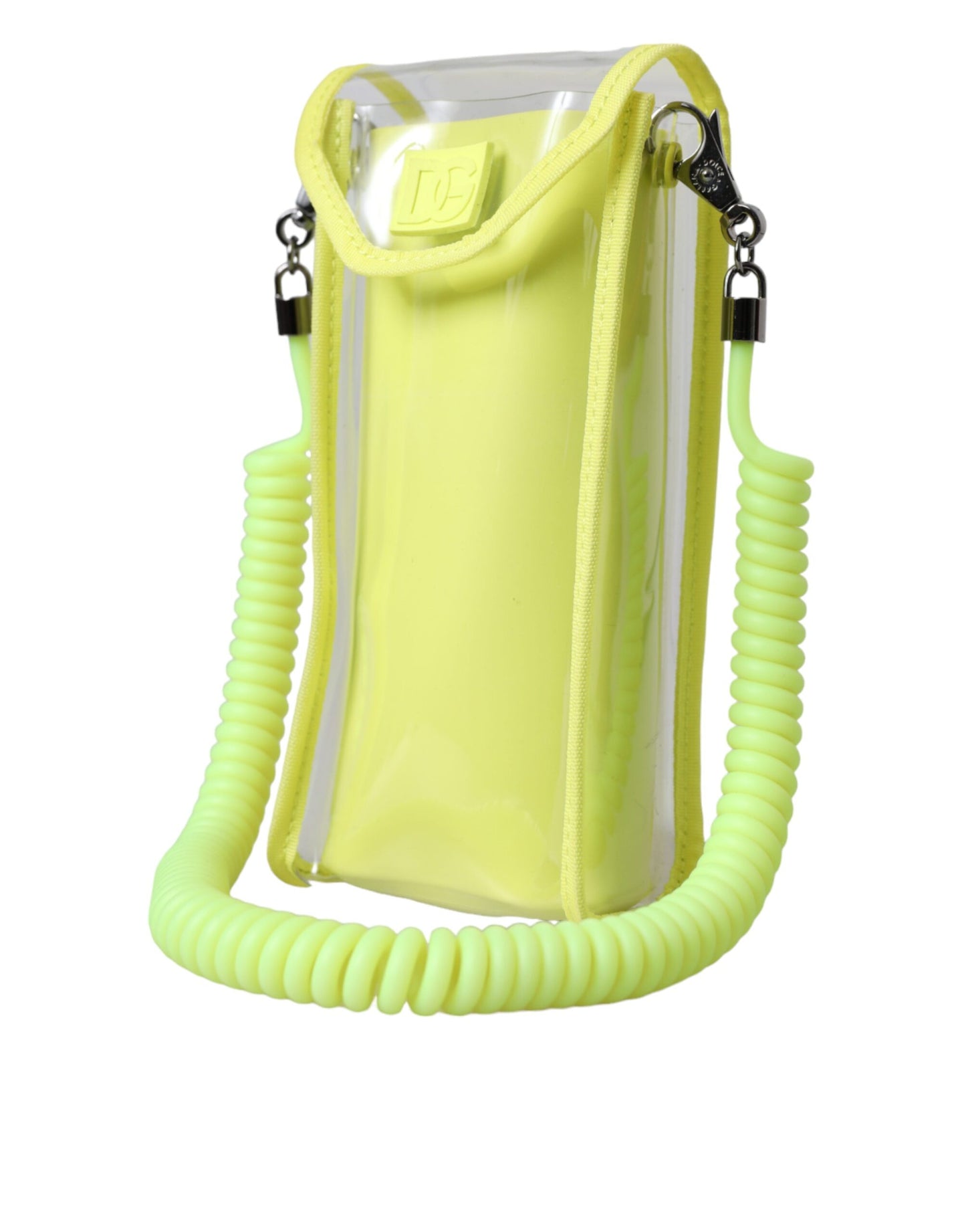 Portefeuille porte-cartes Dolce & Gabbana en plastique jaune vert avec logo DG