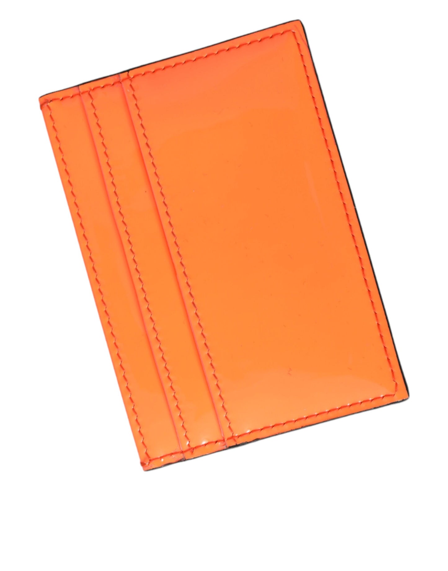 Portefeuille porte-cartes Dolce & Gabbana en cuir orange et noir avec plaque logo