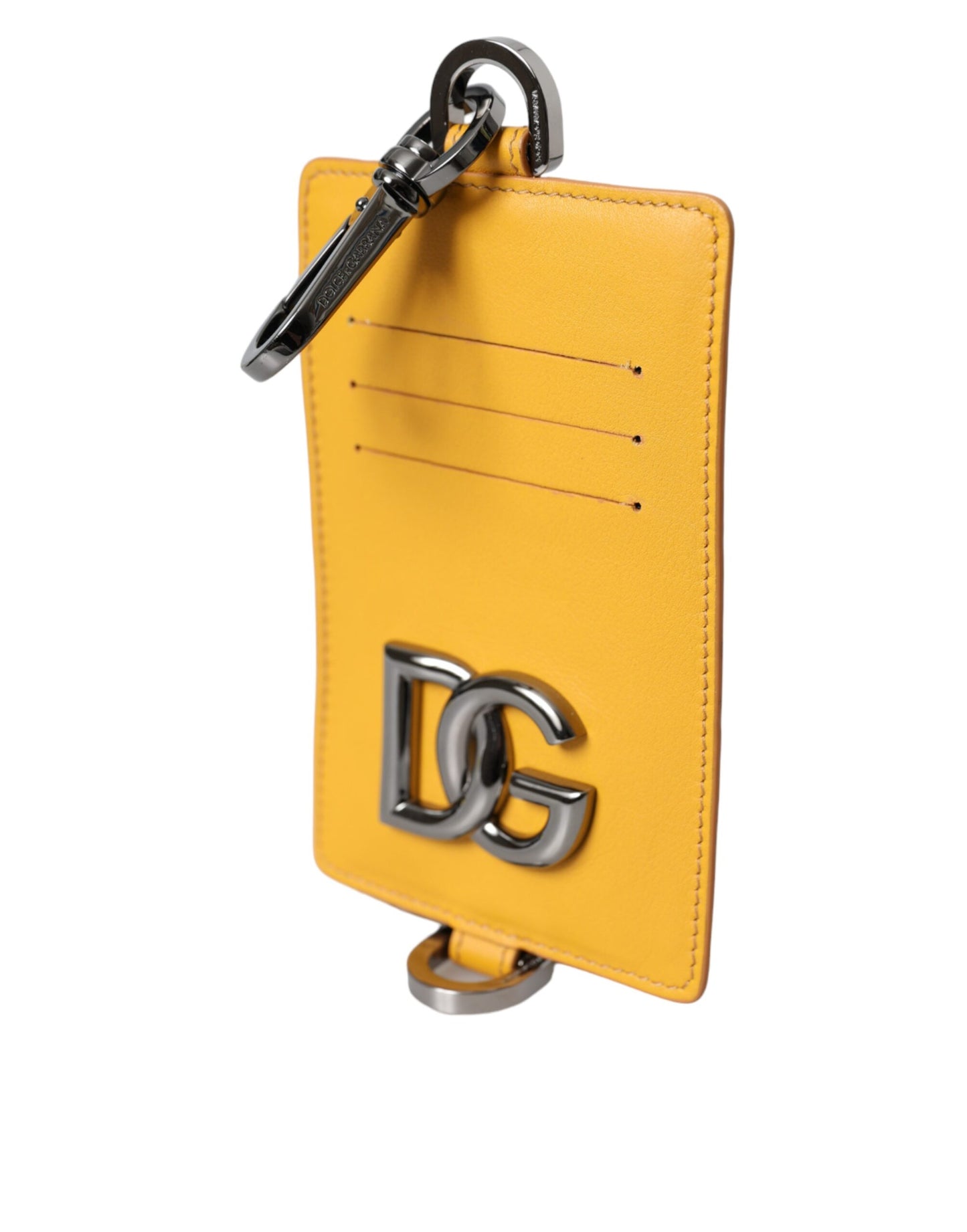 Portefeuille à clip Dolce & Gabbana en cuir de veau orange