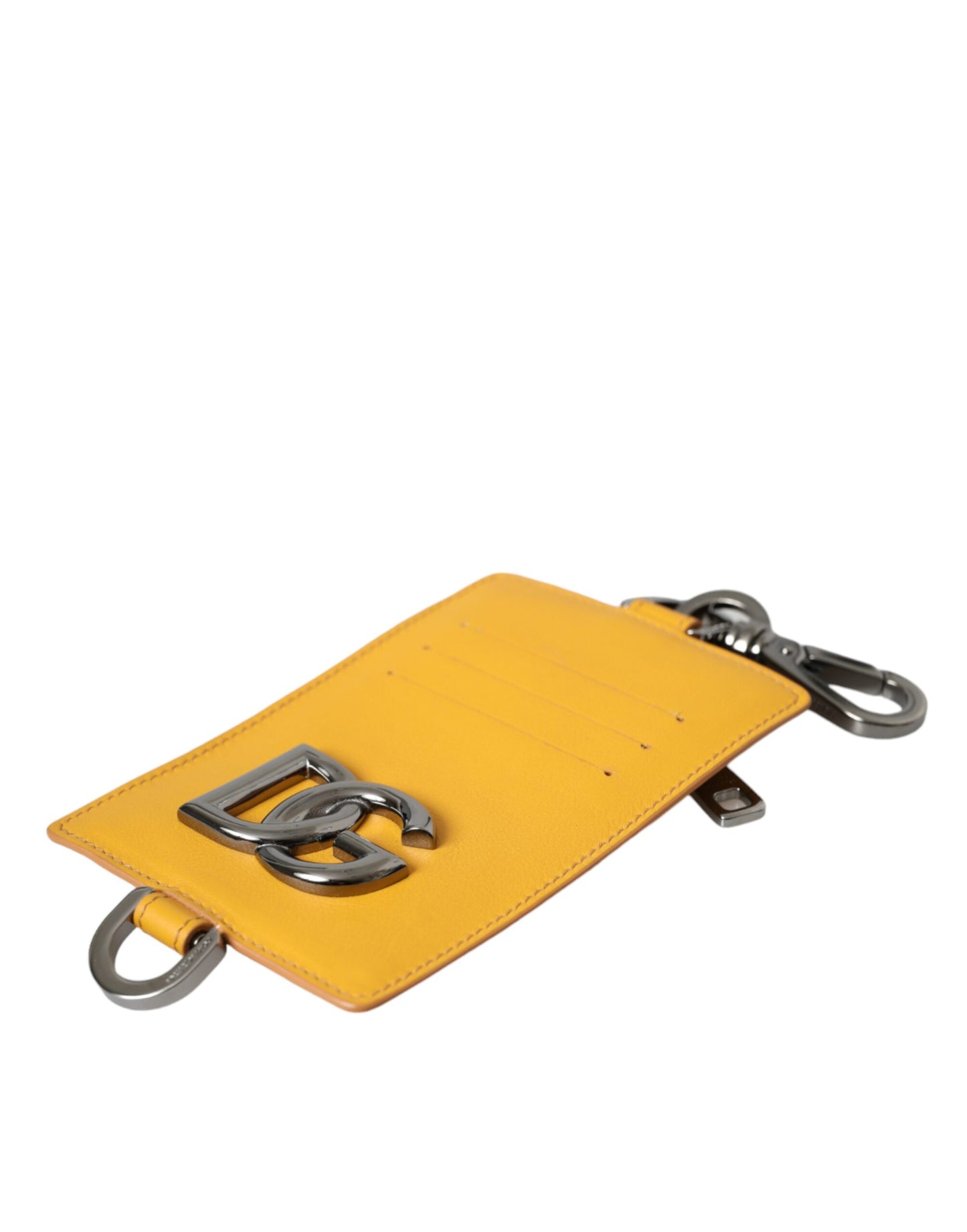 Portefeuille à clip Dolce & Gabbana en cuir de veau orange