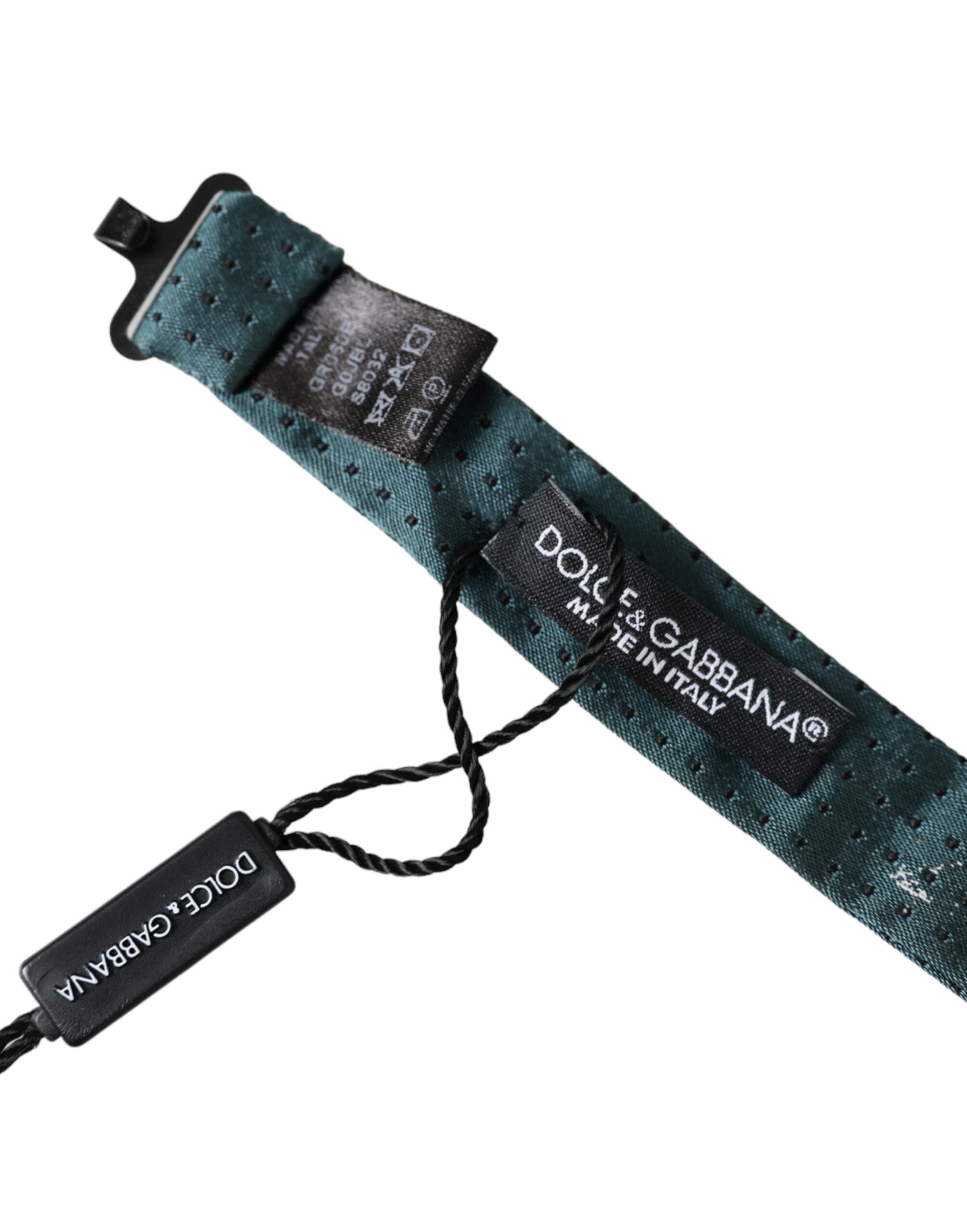 Nœud papillon ajustable en soie verte fantaisie Dolce & Gabbana pour homme