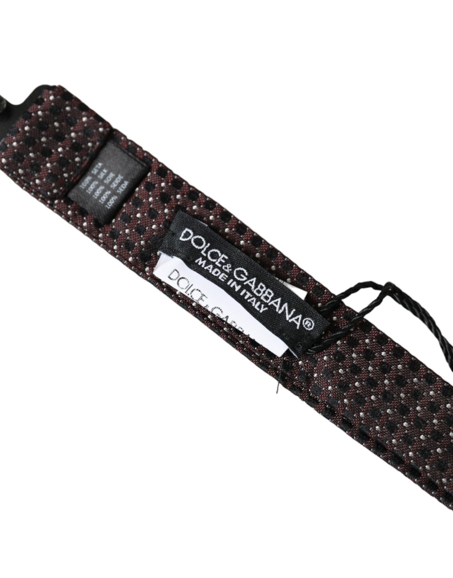 Nœud papillon ajustable en soie marron fantaisie Dolce & Gabbana pour homme