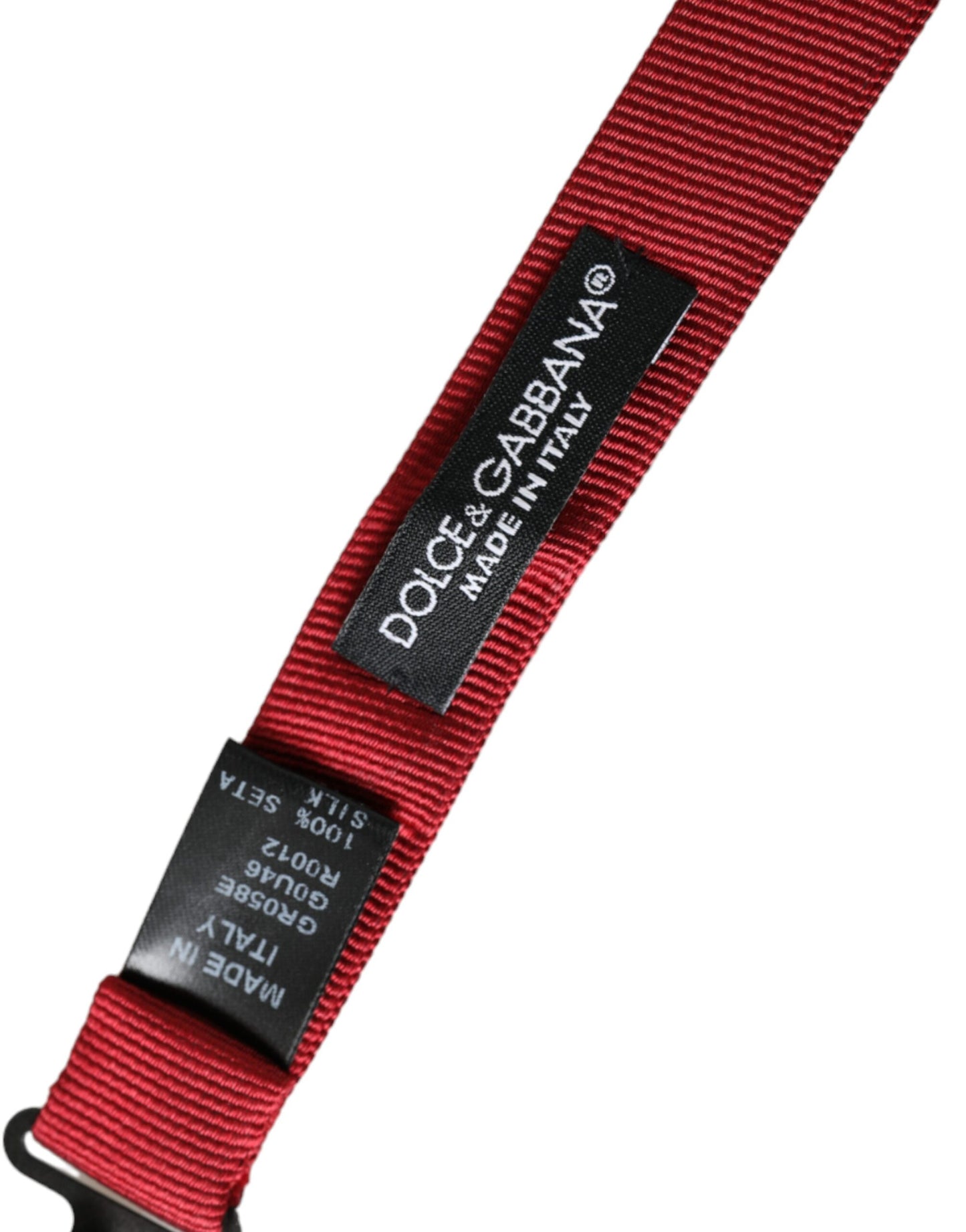 Nœud papillon ajustable en jacquard de soie rouge Dolce & Gabbana pour homme