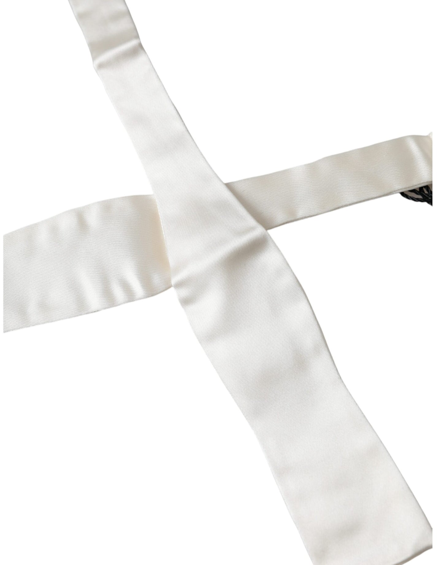 Cravate fine en soie blanche Dolce & Gabbana pour homme