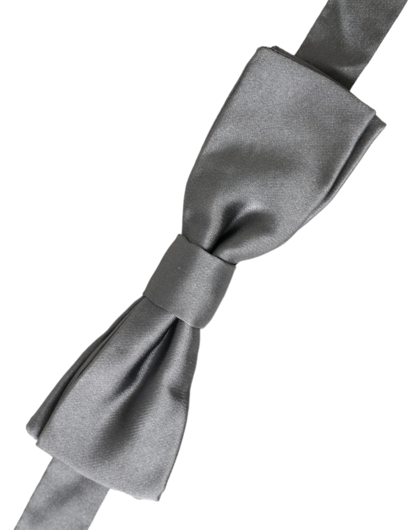 Nœud papillon papillon réglable en satin de soie gris Dolce & Gabbana pour homme