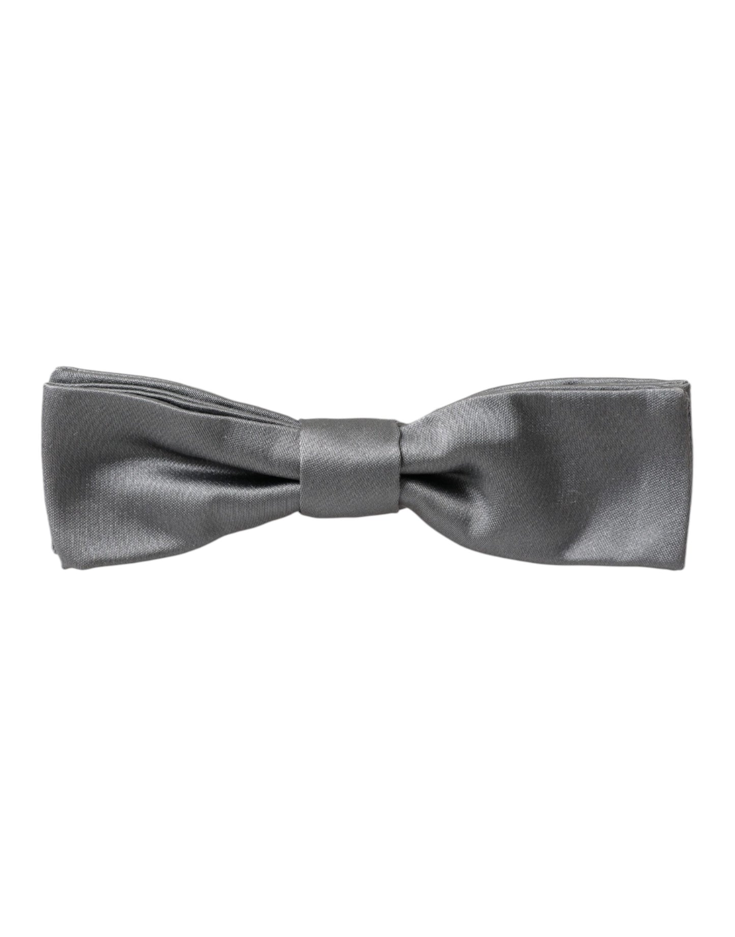 Nœud papillon papillon réglable en satin de soie gris Dolce & Gabbana pour homme