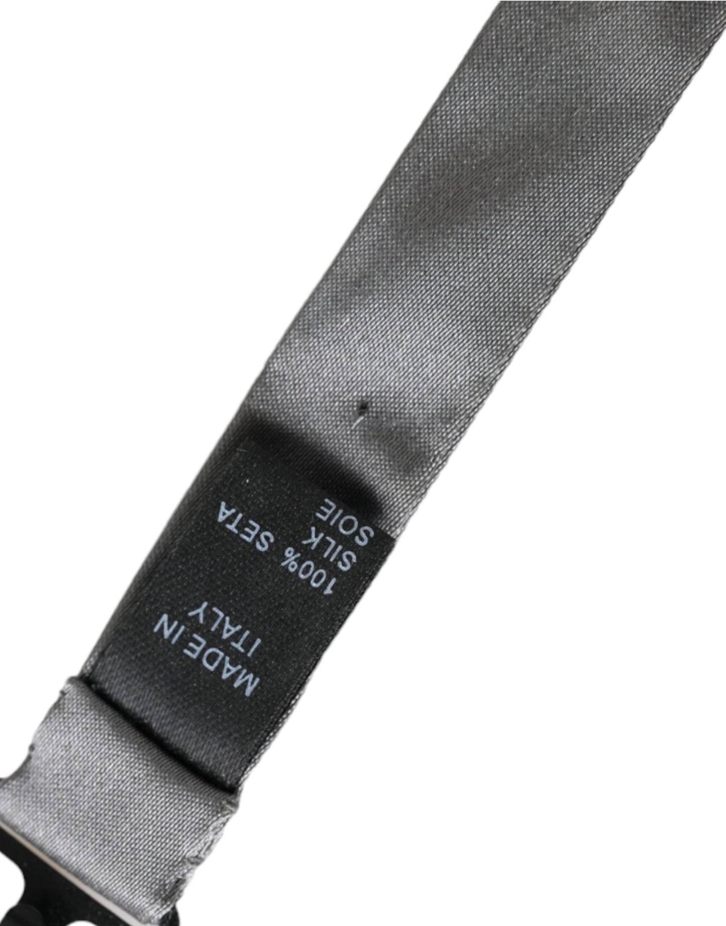 Nœud papillon papillon réglable en satin de soie gris Dolce & Gabbana pour homme