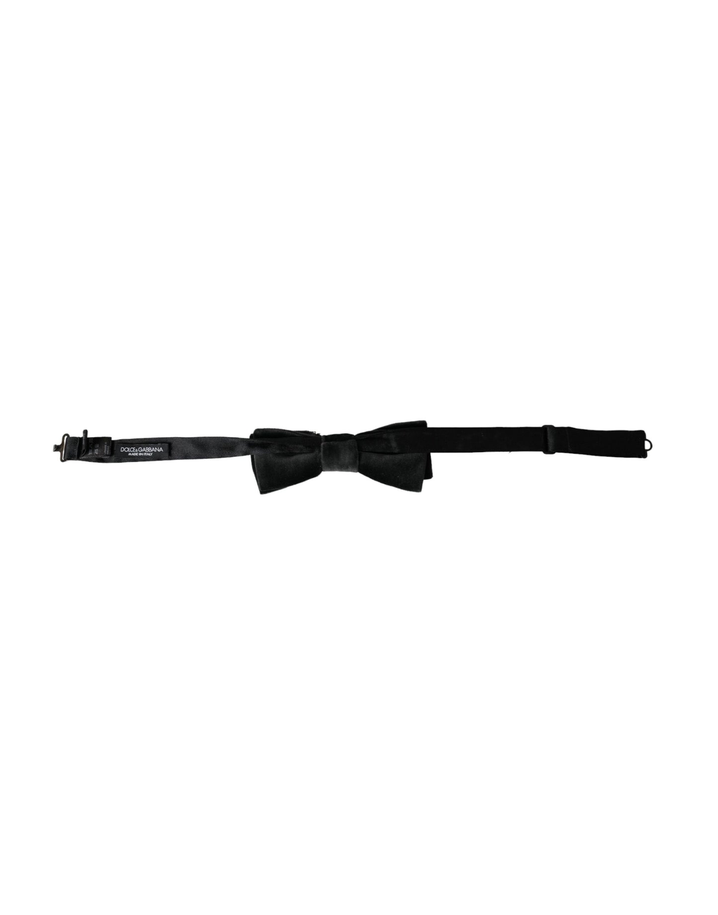 Nœud papillon ajustable en velours noir et coton Dolce & Gabbana pour homme