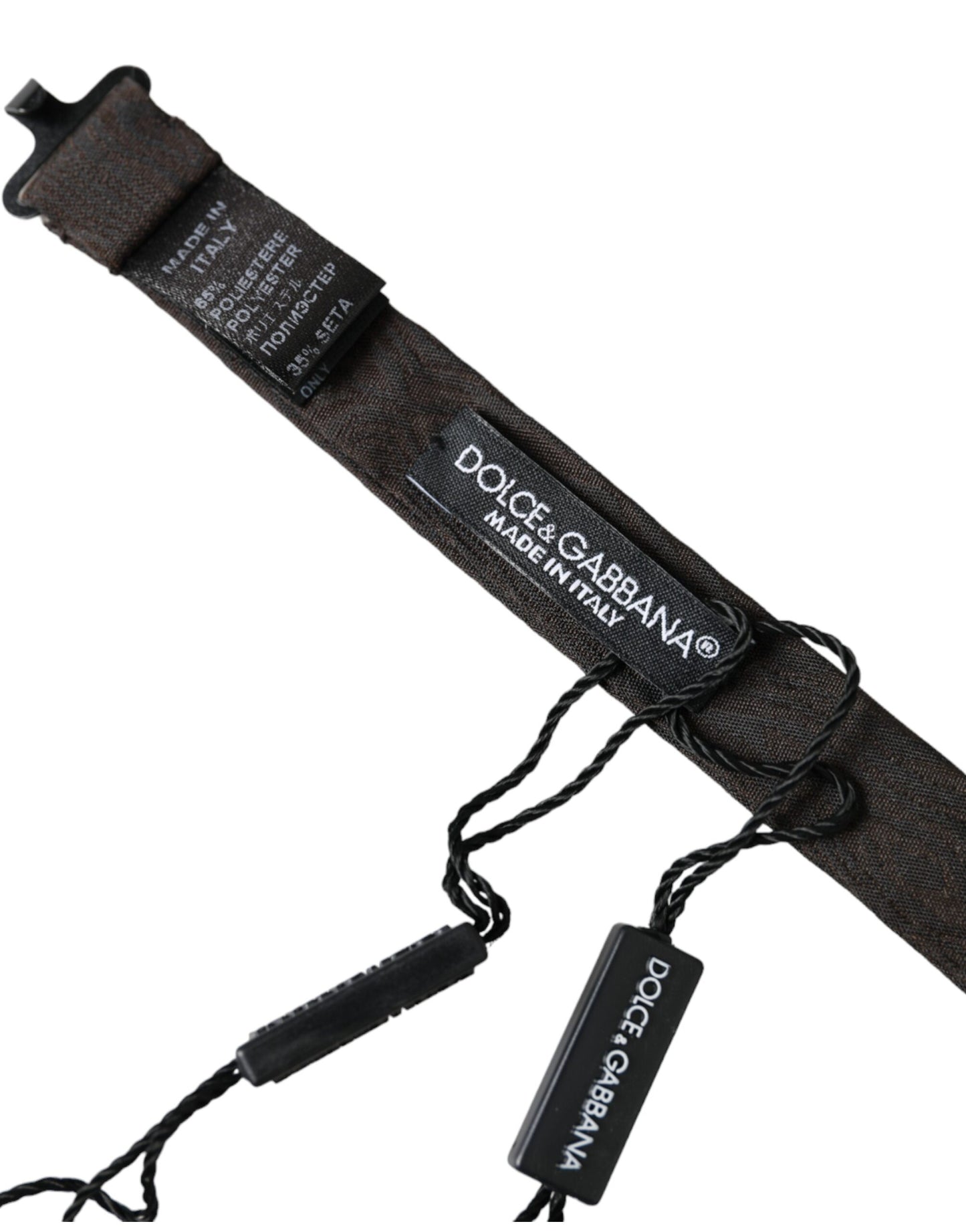 Nœud papillon ajustable en soie noire Dolce & Gabbana pour homme
