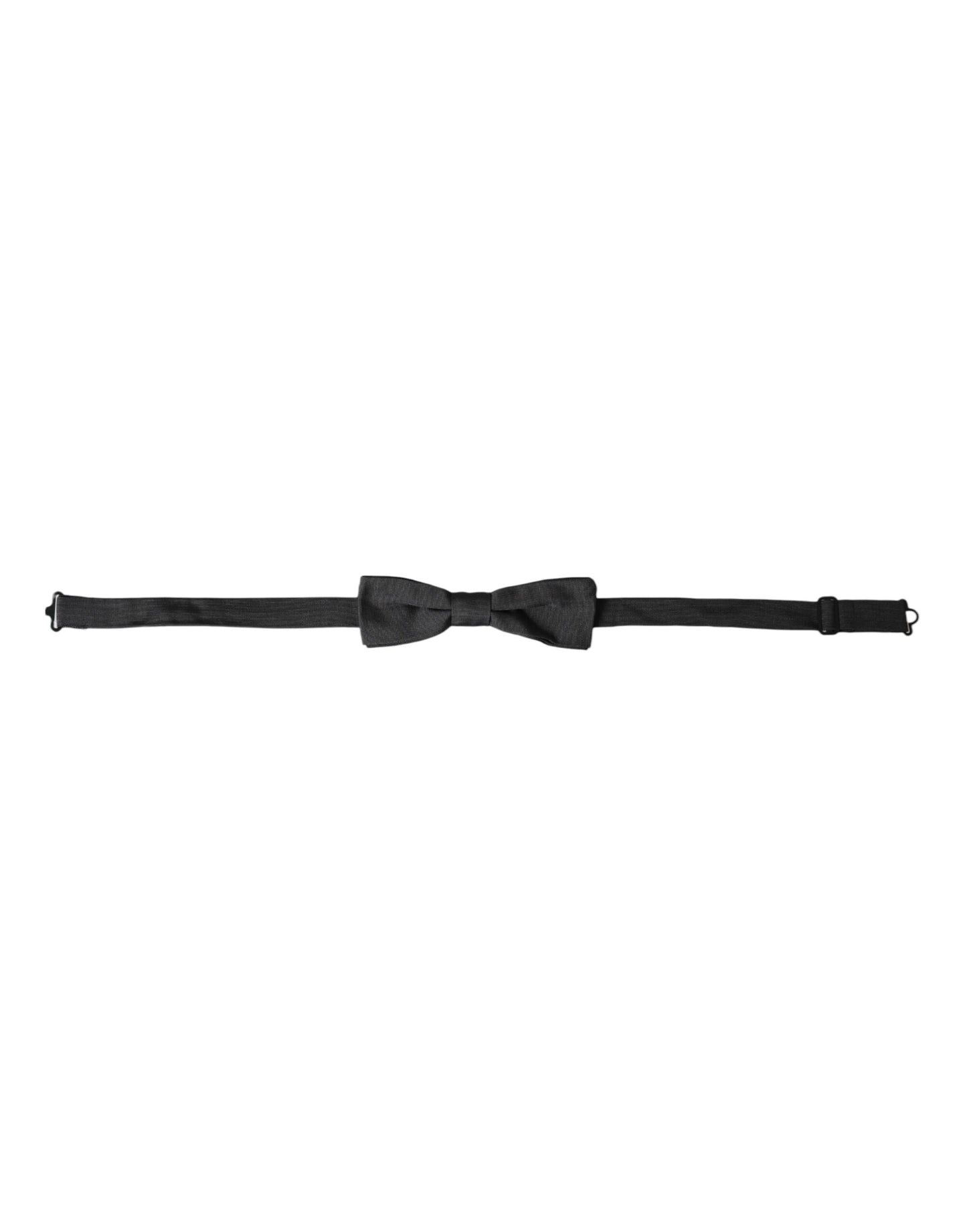 Nœud papillon ajustable en soie noire Dolce & Gabbana pour homme