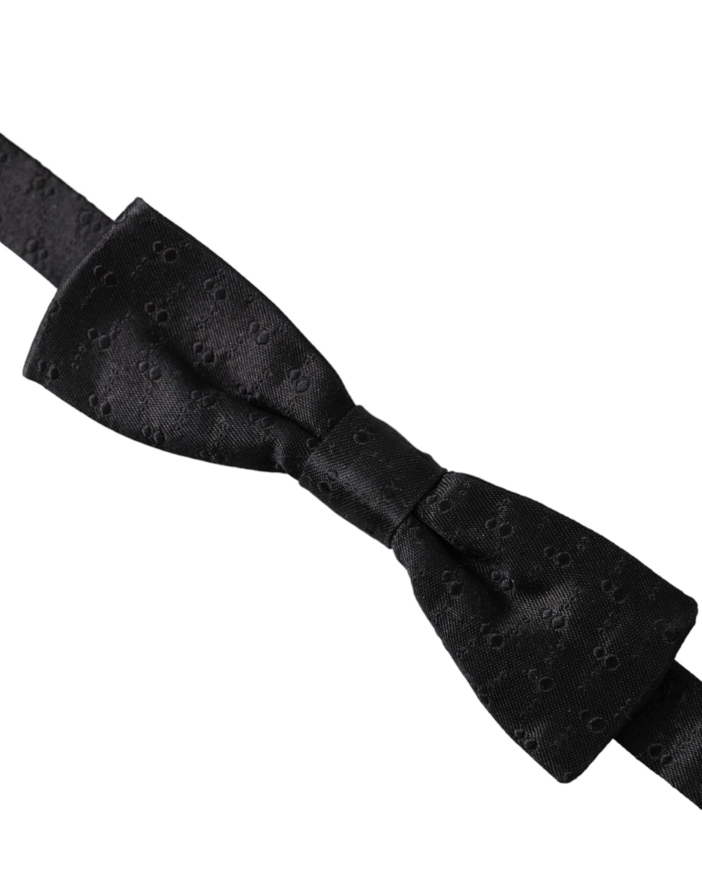 Nœud papillon ajustable en soie noire à motifs Dolce & Gabbana pour homme