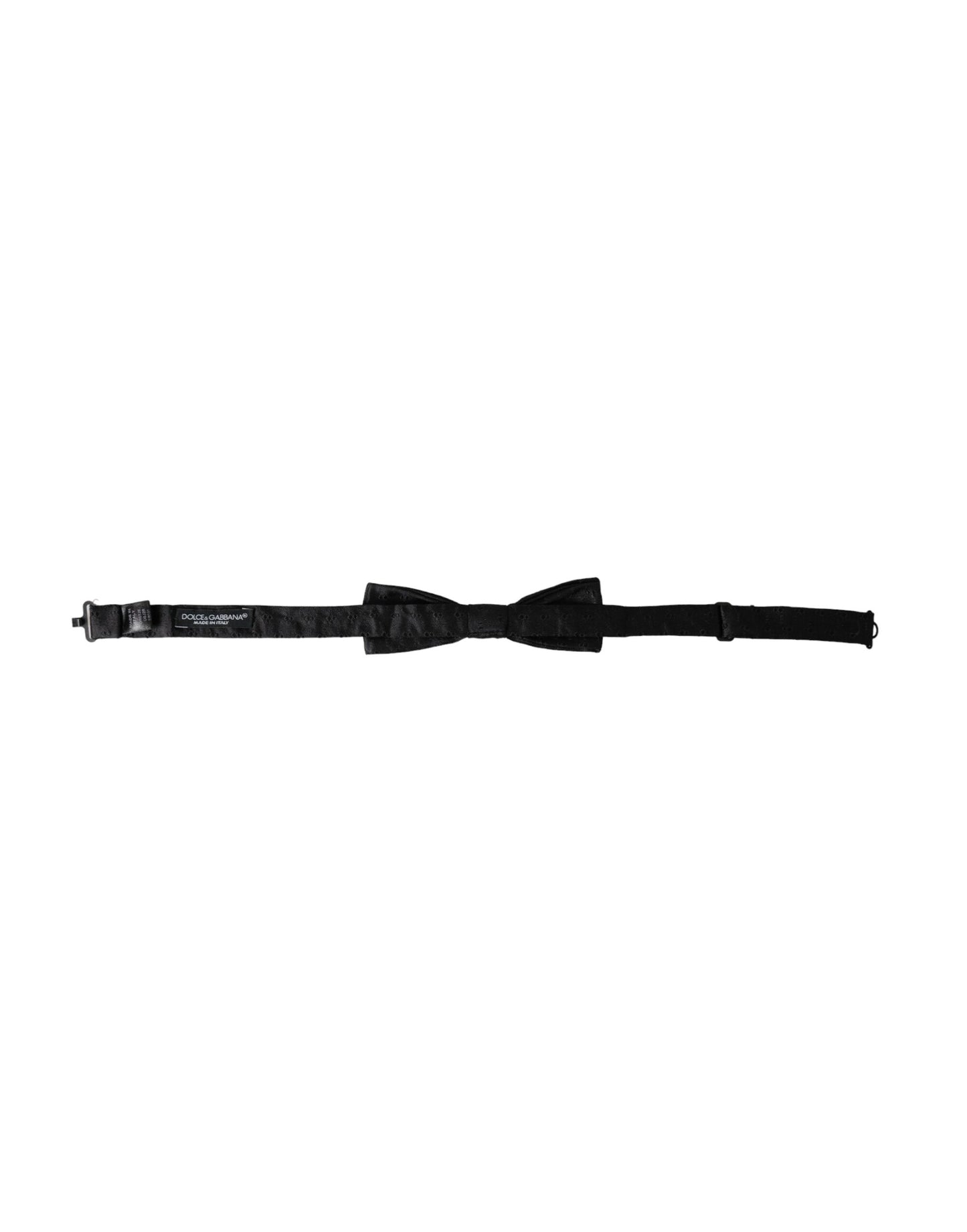 Nœud papillon ajustable en soie noire à motifs Dolce & Gabbana pour homme