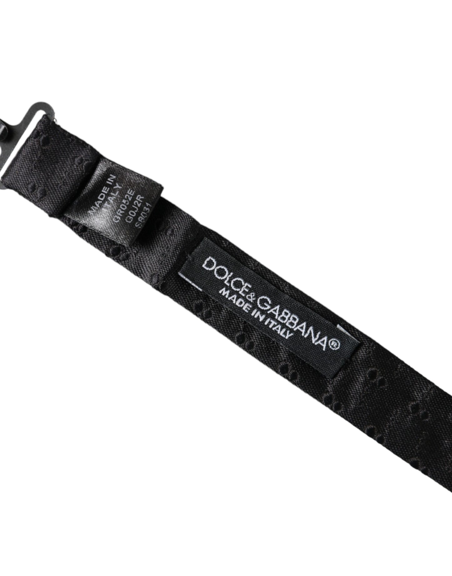 Nœud papillon ajustable en soie noire à motifs Dolce & Gabbana pour homme
