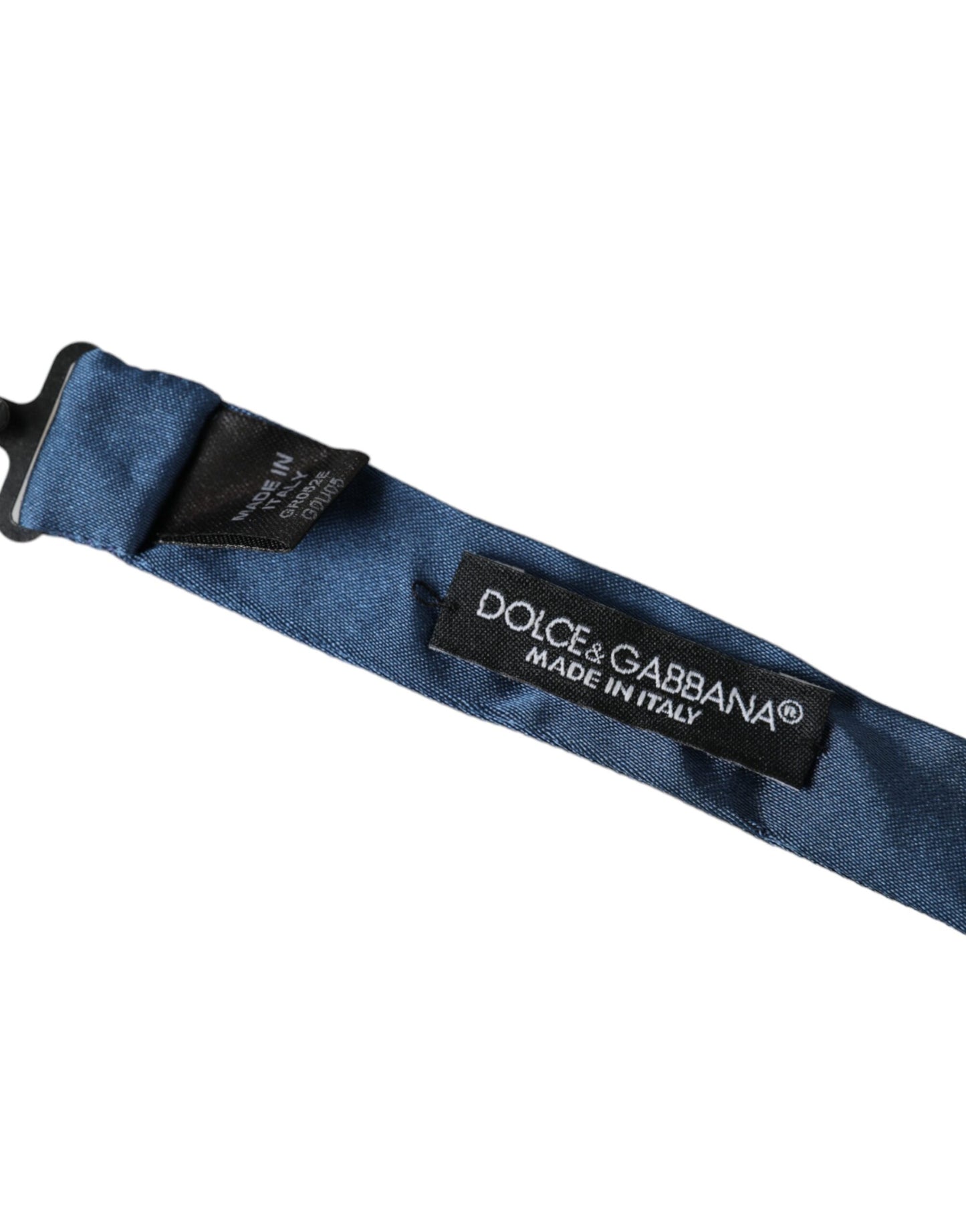 Nœud papillon réglable en satin de soie bleu Dolce & Gabbana pour homme