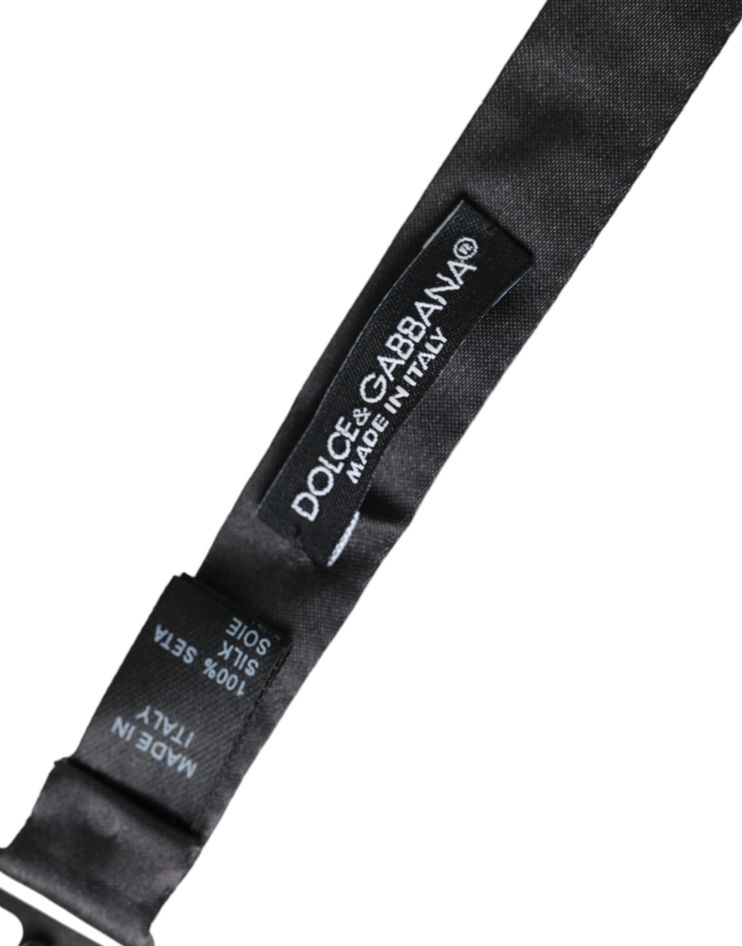 Nœud papillon ajustable en satin de soie noir Dolce & Gabbana pour homme