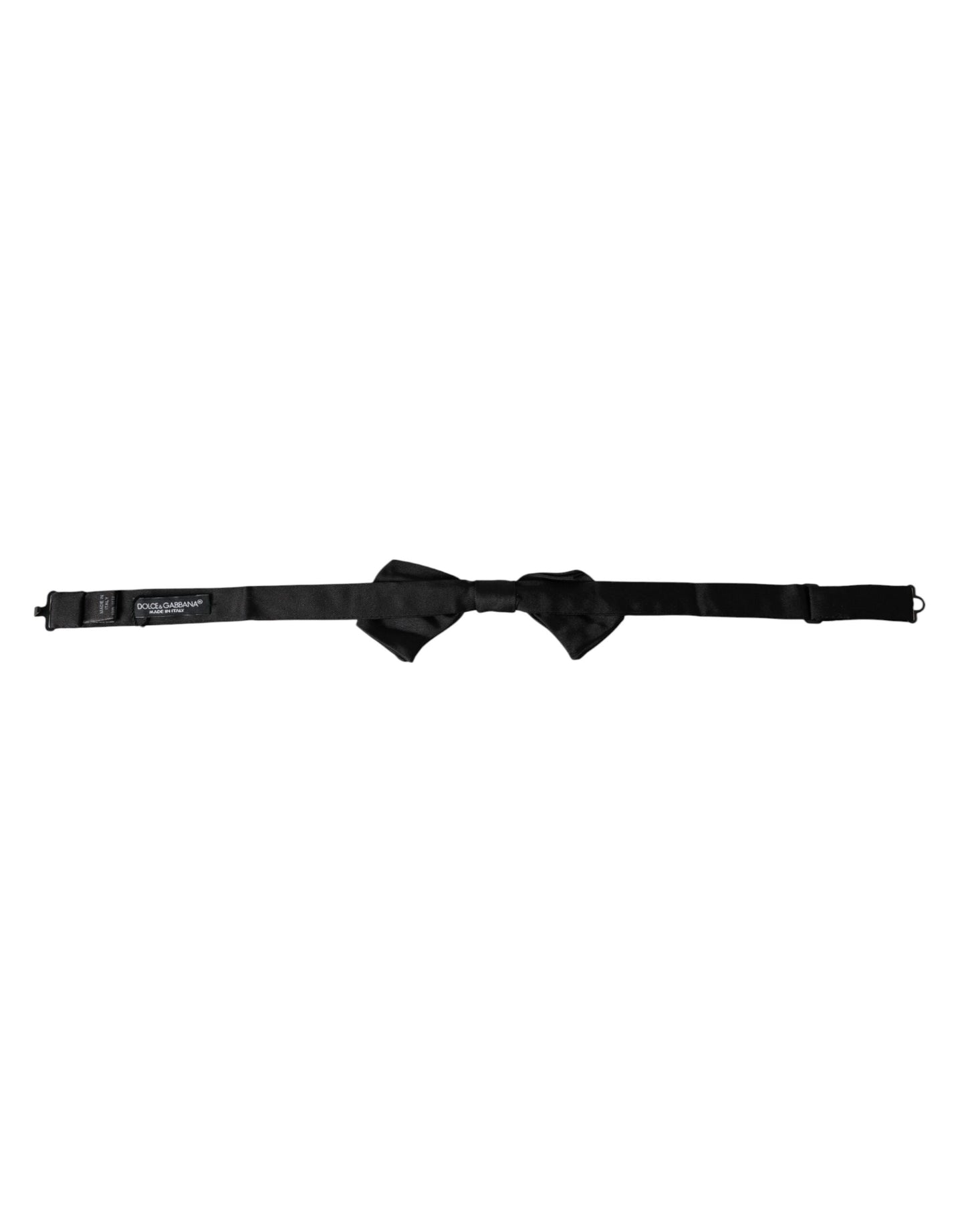 Nœud papillon ajustable en satin de soie noir Dolce & Gabbana pour homme