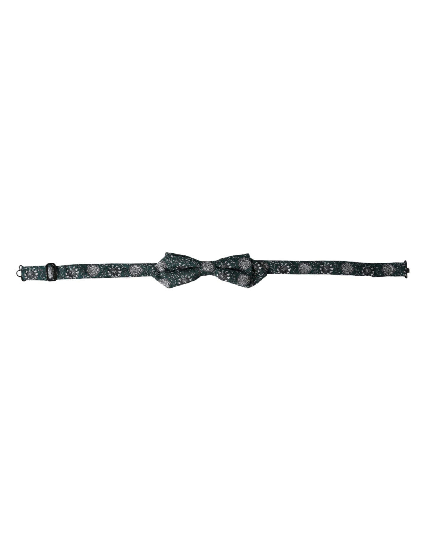 Nœud papillon ajustable en soie verte à fleurs Dolce & Gabbana pour homme