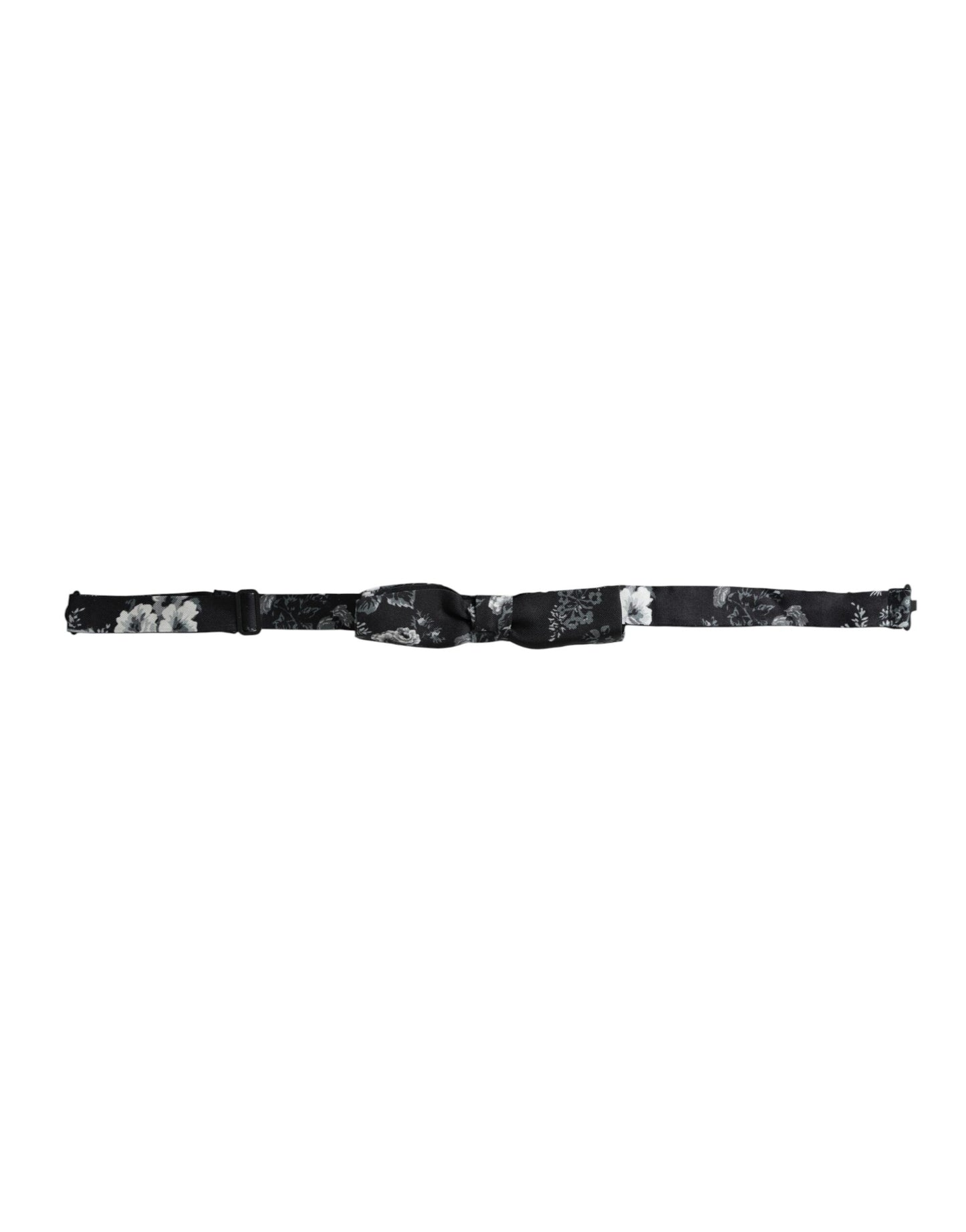 Nœud papillon ajustable en soie noire à fleurs Dolce & Gabbana pour homme