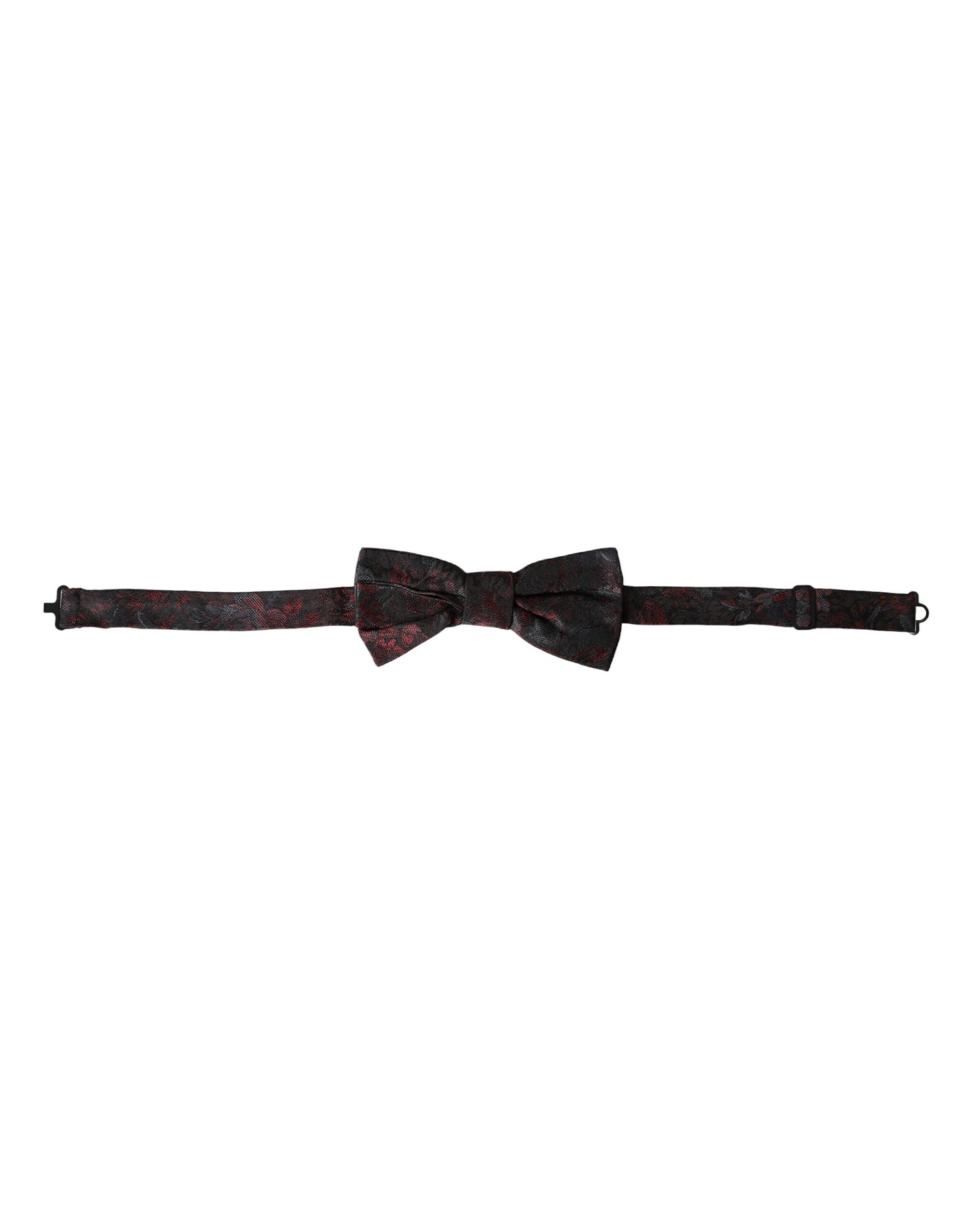 Nœud papillon ajustable Dolce & Gabbana pour homme, motif floral rouge et noir