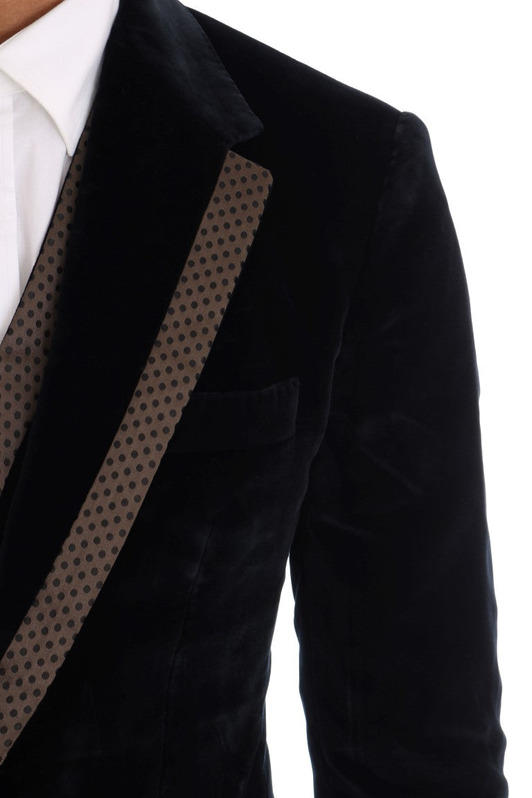 Costume trois pièces slim bleu élégant Dolce & Gabbana