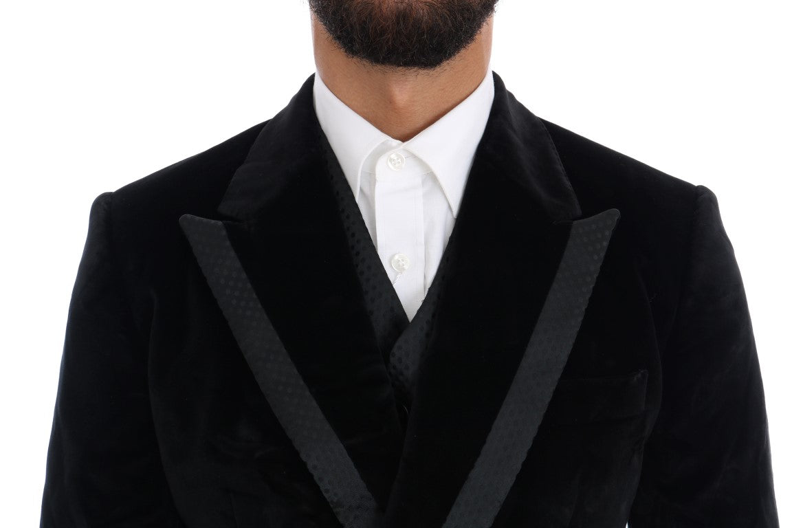 Costume trois pièces slim noir élégant Dolce & Gabbana