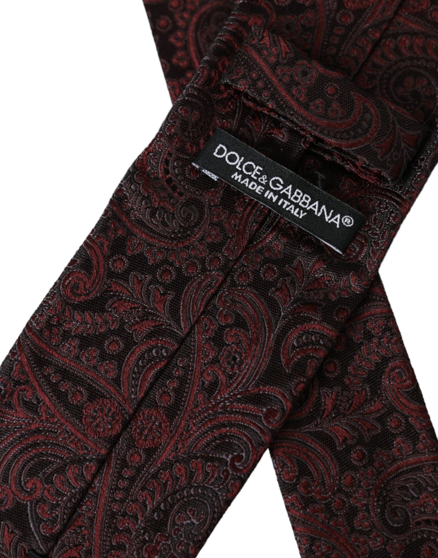Cravate ajustable en soie à motifs bordeaux Dolce & Gabbana pour homme