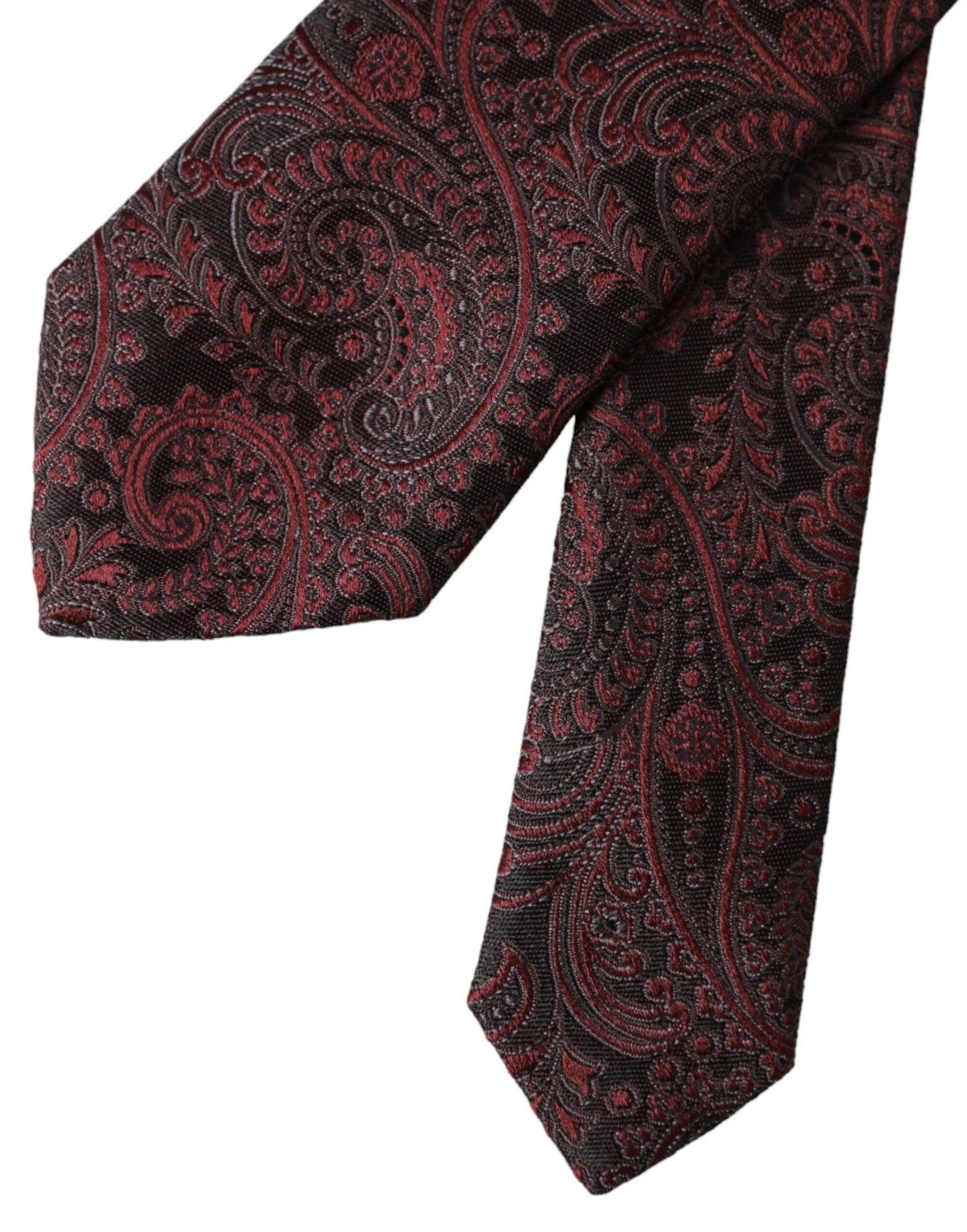 Cravate ajustable en soie à motifs bordeaux Dolce & Gabbana pour homme