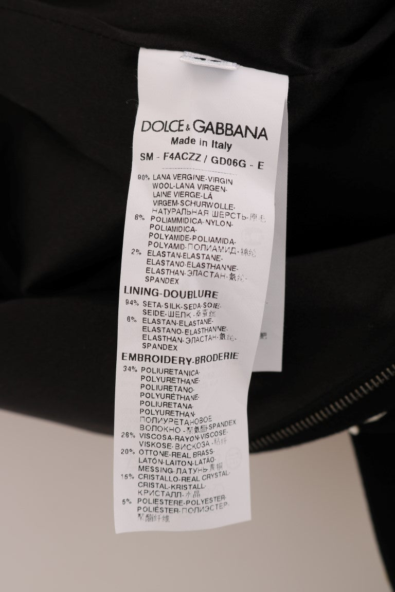 Jupe crayon baroque à fleurs noires et blanches Dolce & Gabbana