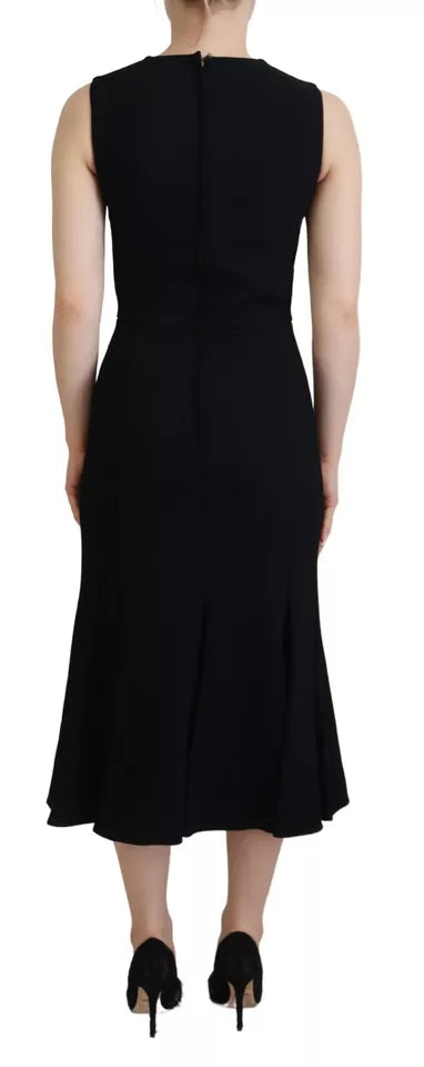 Dolce & Gabbana Black Dress Sheath Flare Viscose Dress by Dolce & Gabbana