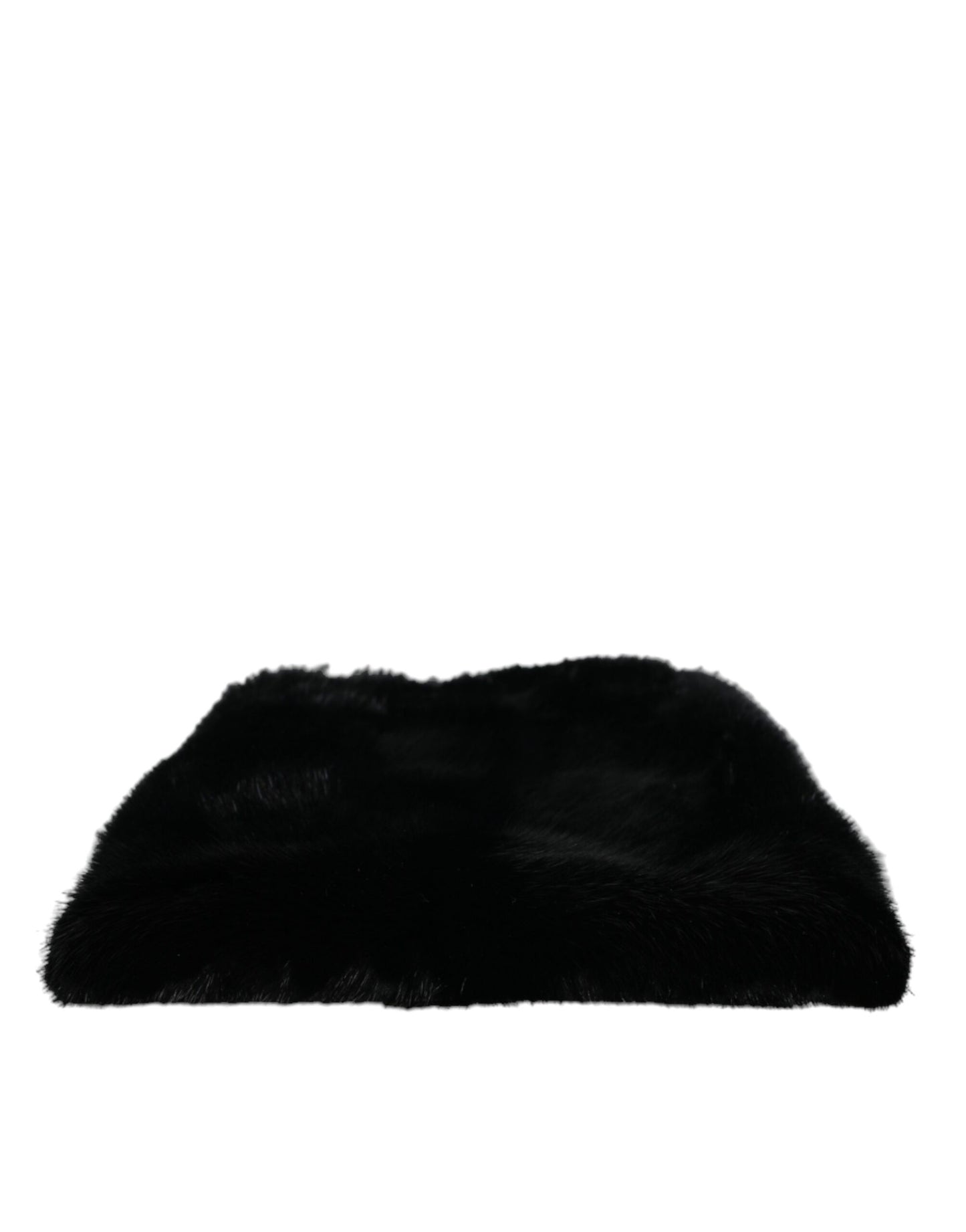 Sac à bandoulière Dolce & Gabbana en fausse fourrure noire avec chaîne argentée