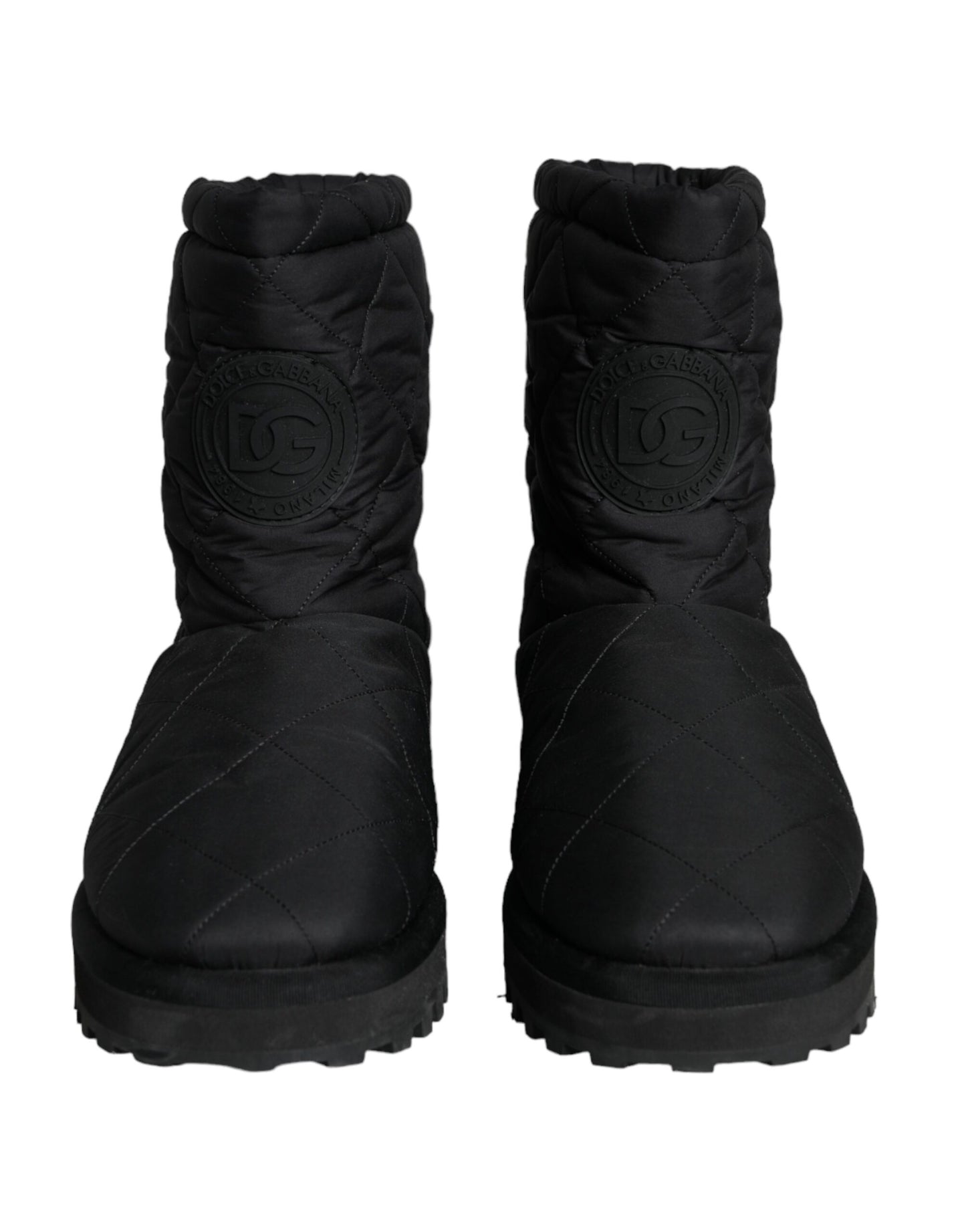 Bottes mi-mollet rembourrées en nylon noir Dolce & Gabbana pour homme