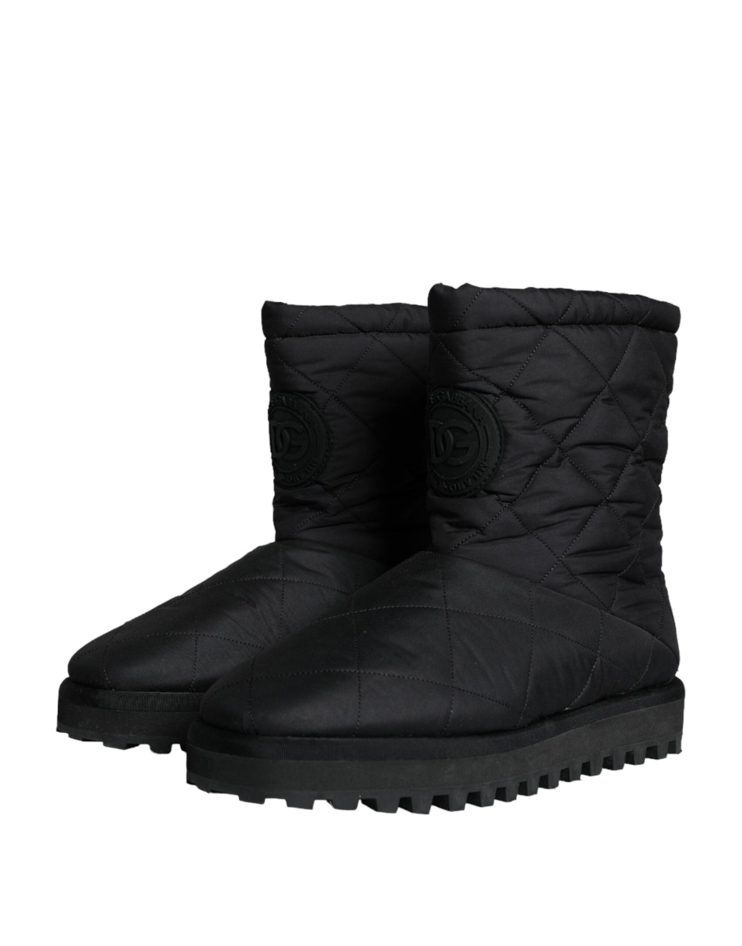 Bottes mi-mollet rembourrées en nylon noir Dolce & Gabbana pour homme