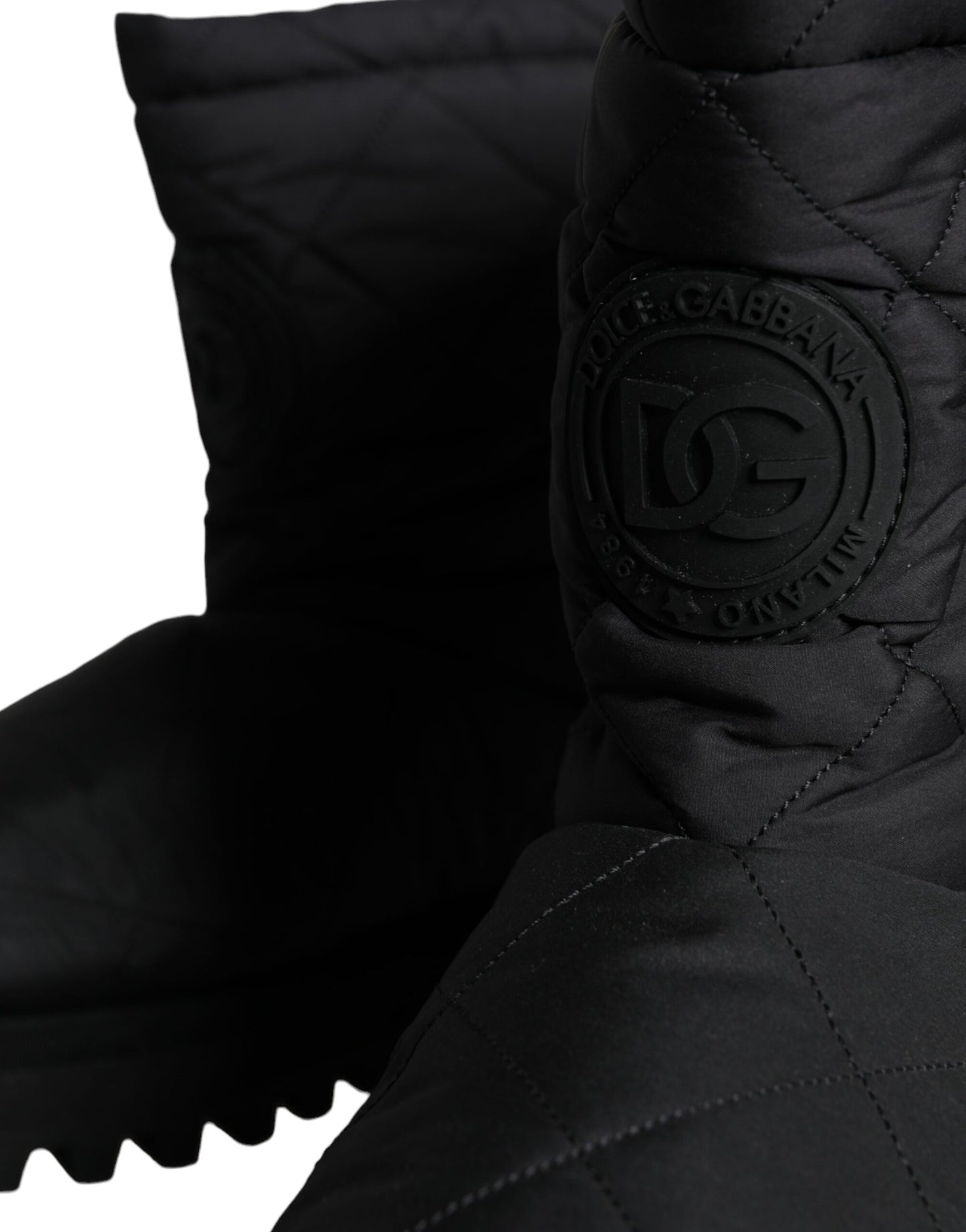 Bottes mi-mollet rembourrées en nylon noir Dolce & Gabbana pour homme