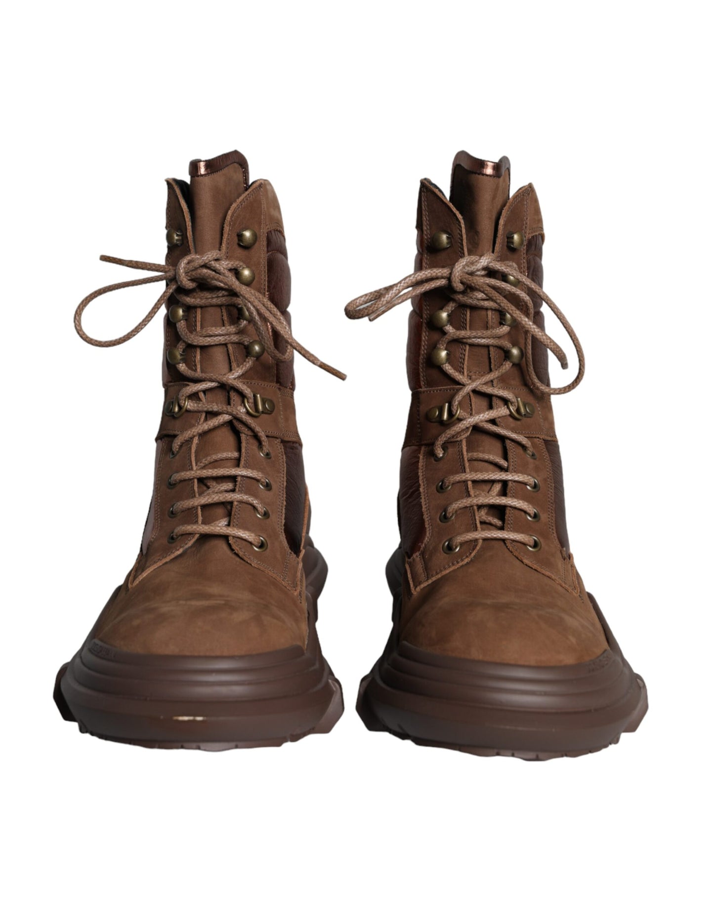 Bottes de combat militaires en daim marron Dolce & Gabbana pour homme
