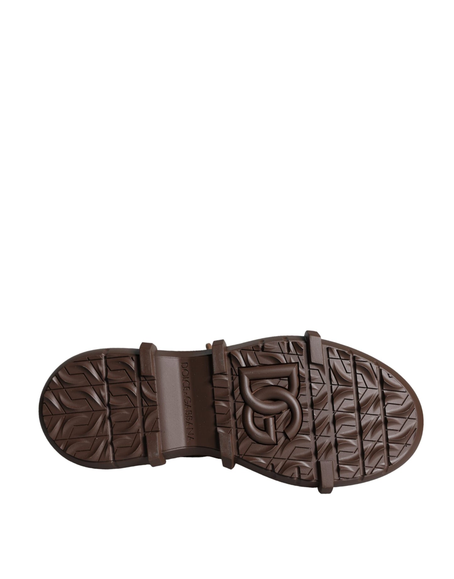 Bottes de combat militaires en daim marron Dolce & Gabbana pour homme