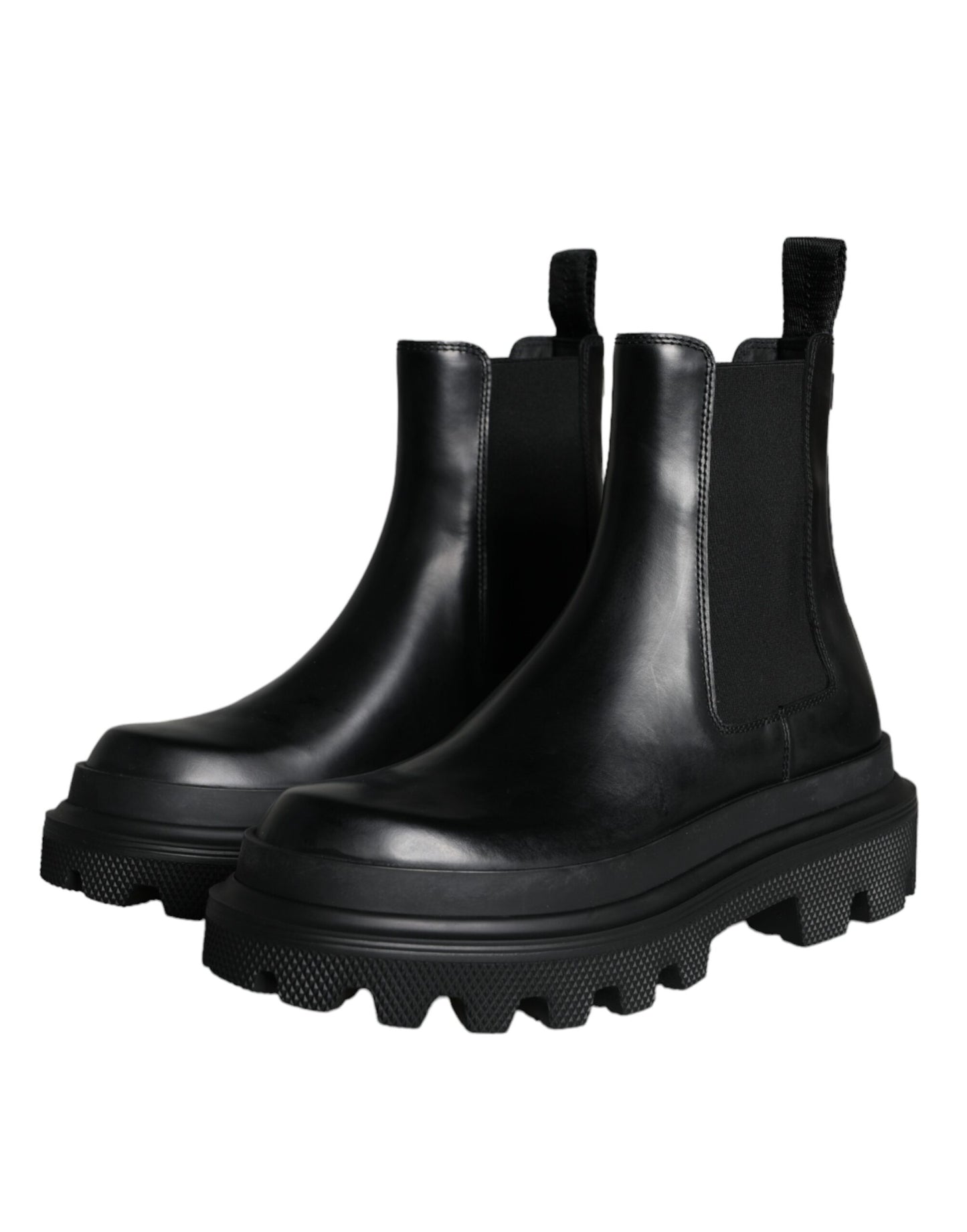 Chaussures de randonnée extensibles à enfiler en cuir noir Dolce & Gabbana