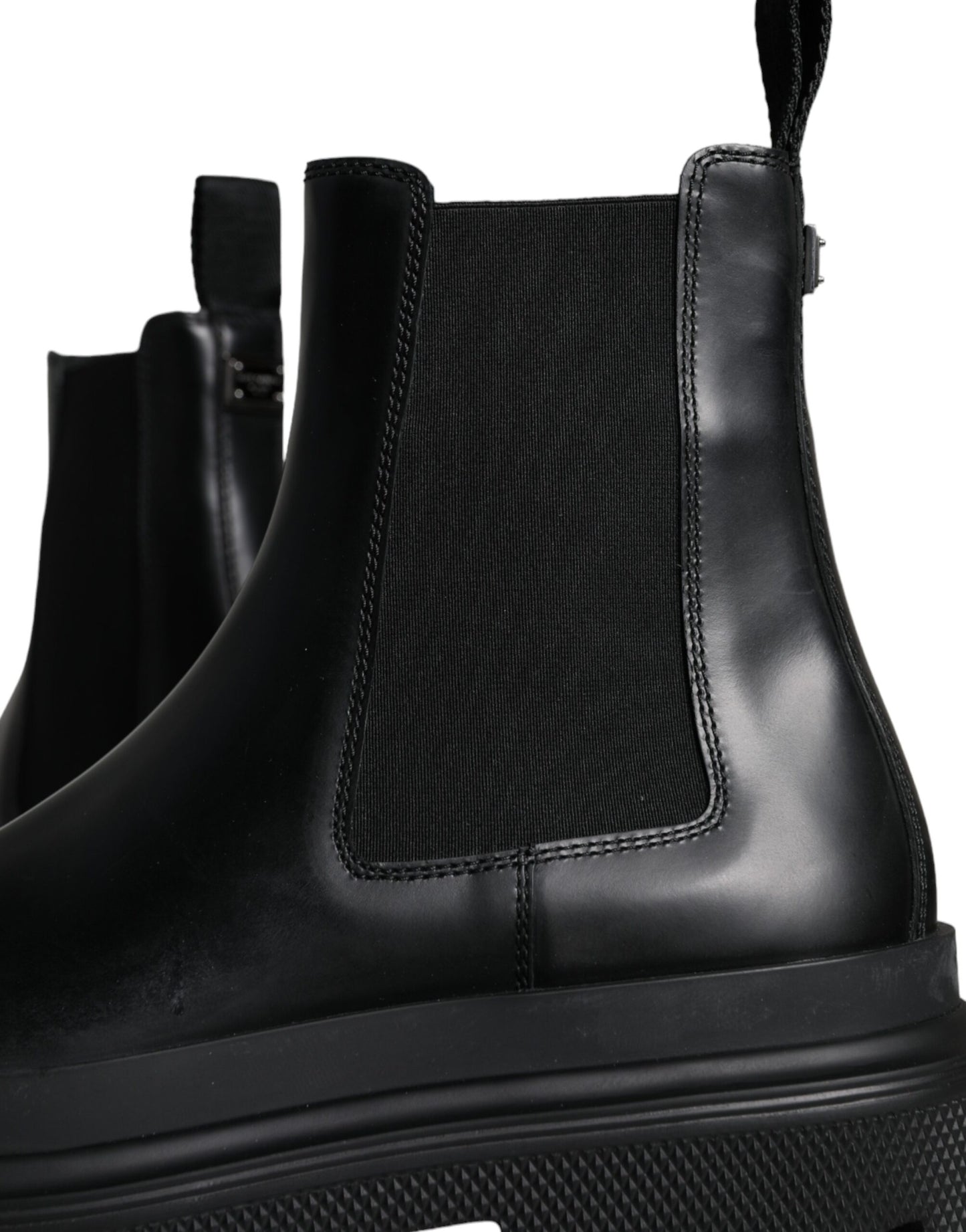 Chaussures de randonnée extensibles à enfiler en cuir noir Dolce & Gabbana