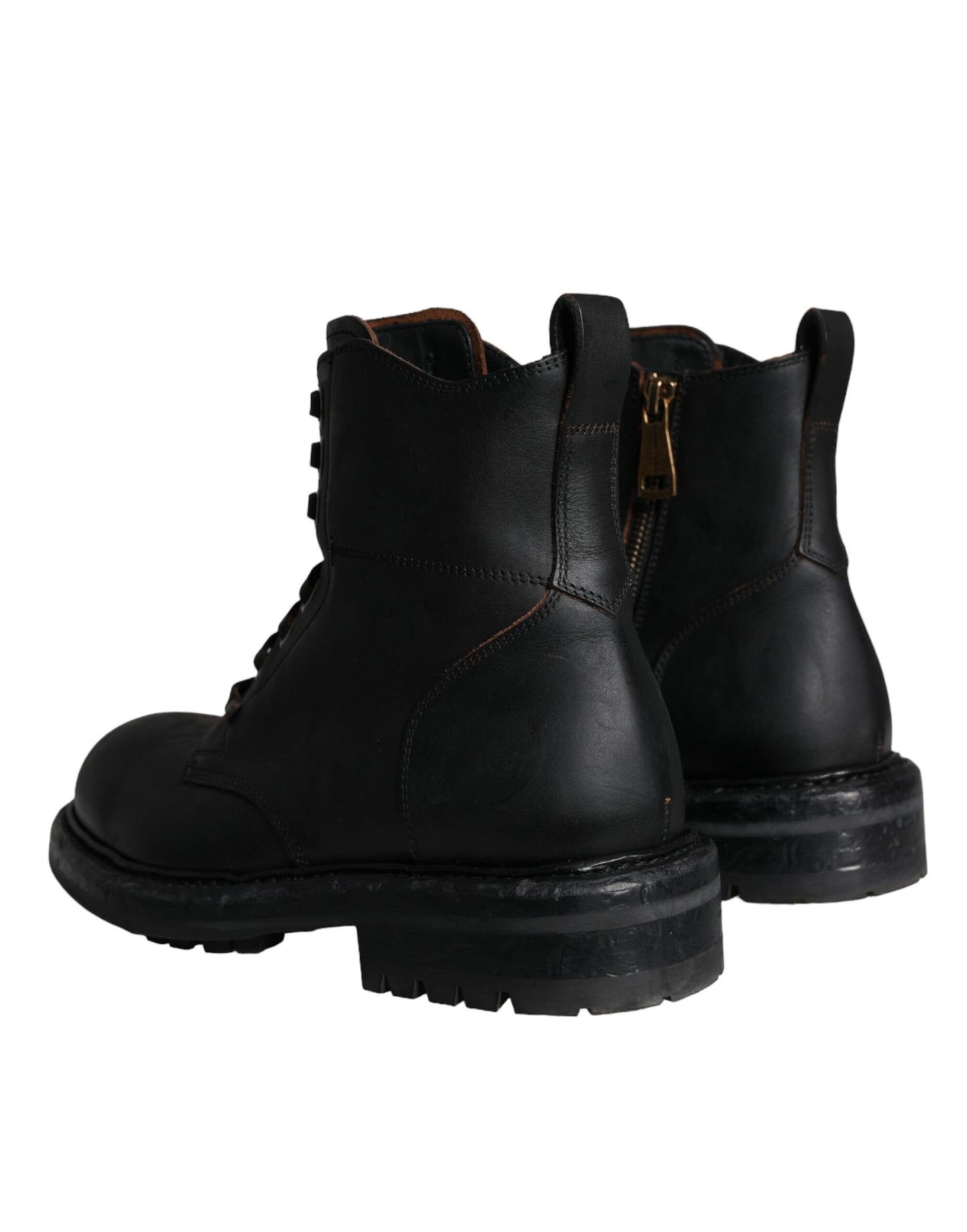 Bottes mi-mollet noires à lacets Dolce & Gabbana pour hommes