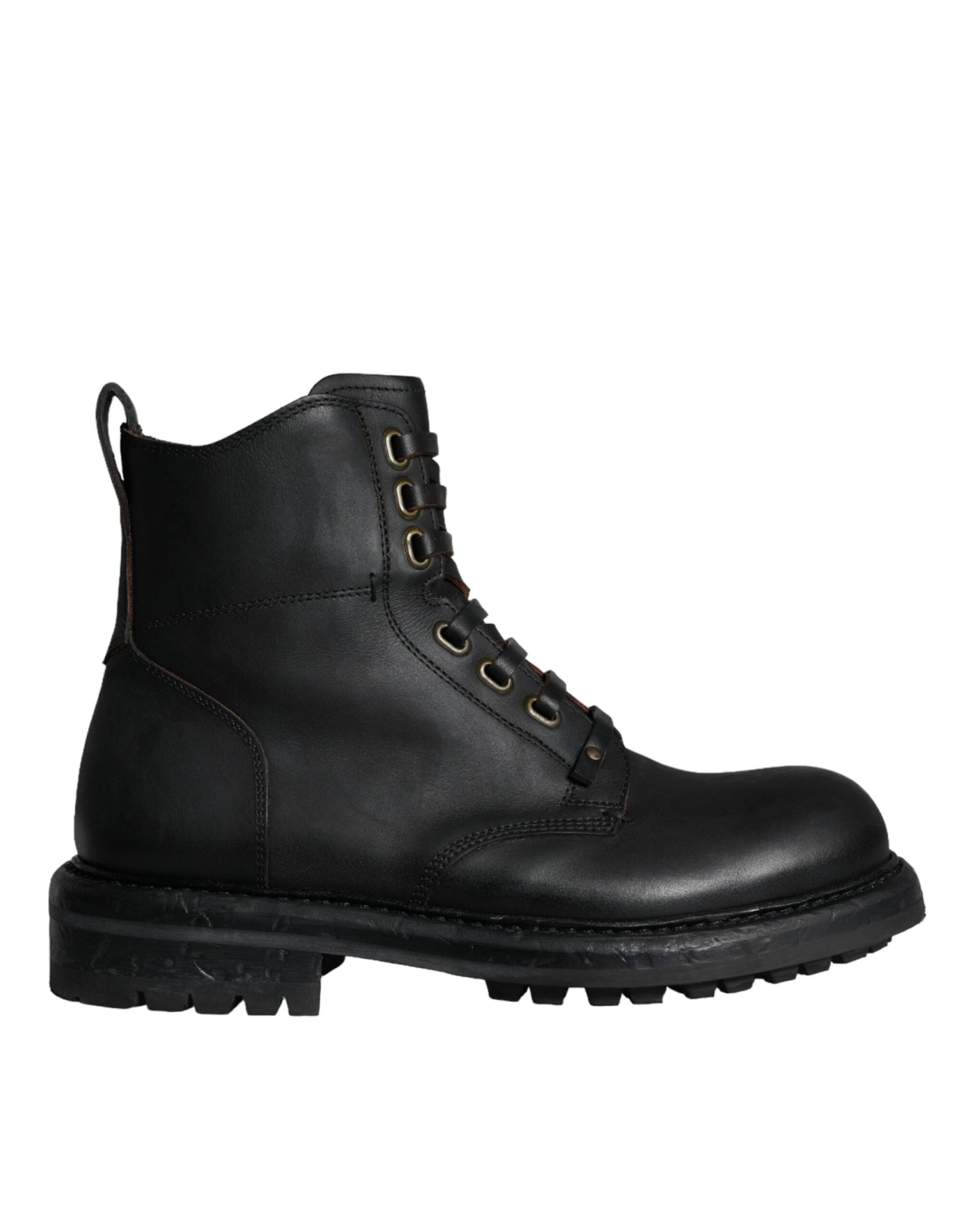 Bottes mi-mollet noires à lacets Dolce & Gabbana pour hommes