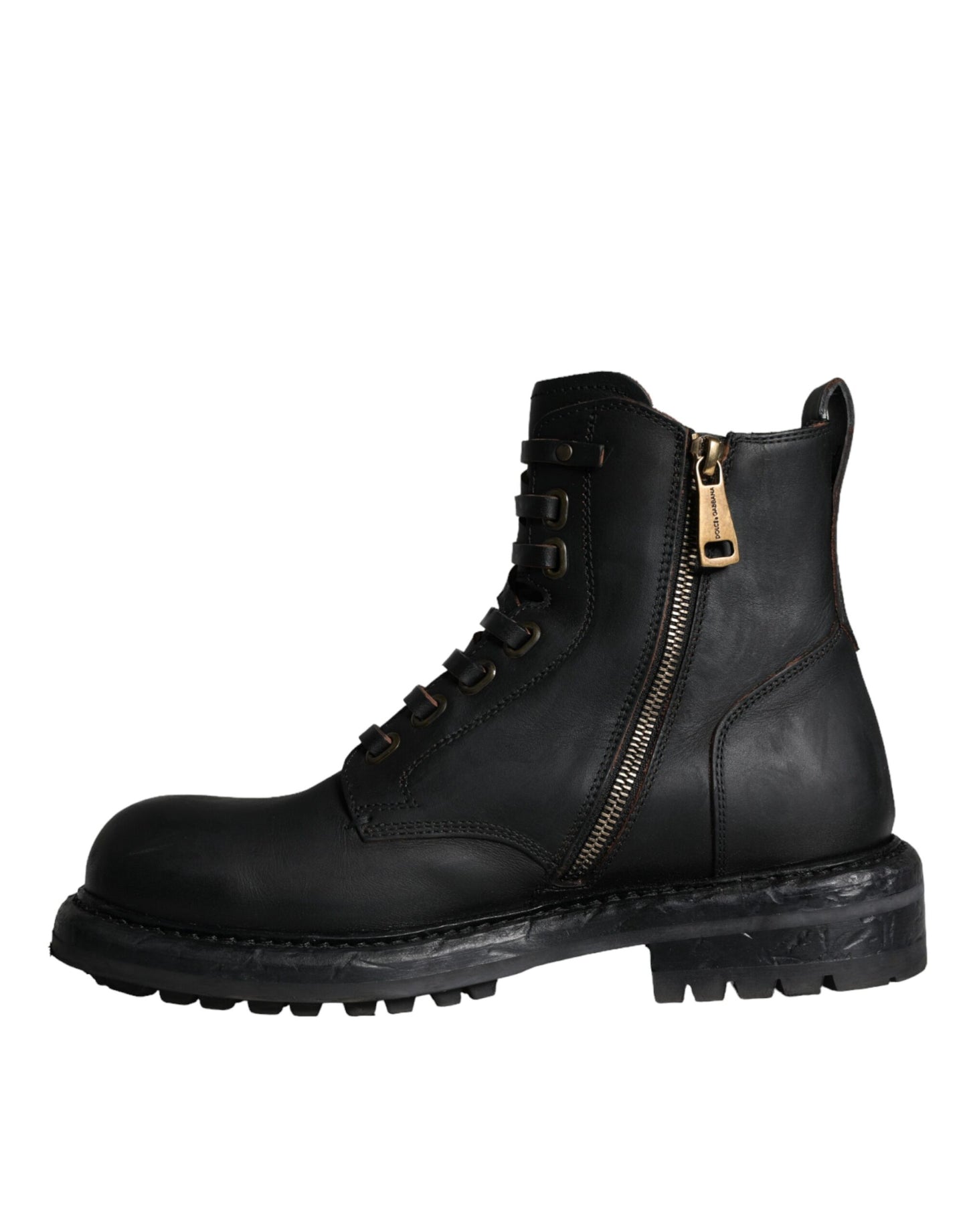 Bottes mi-mollet noires à lacets Dolce & Gabbana pour hommes