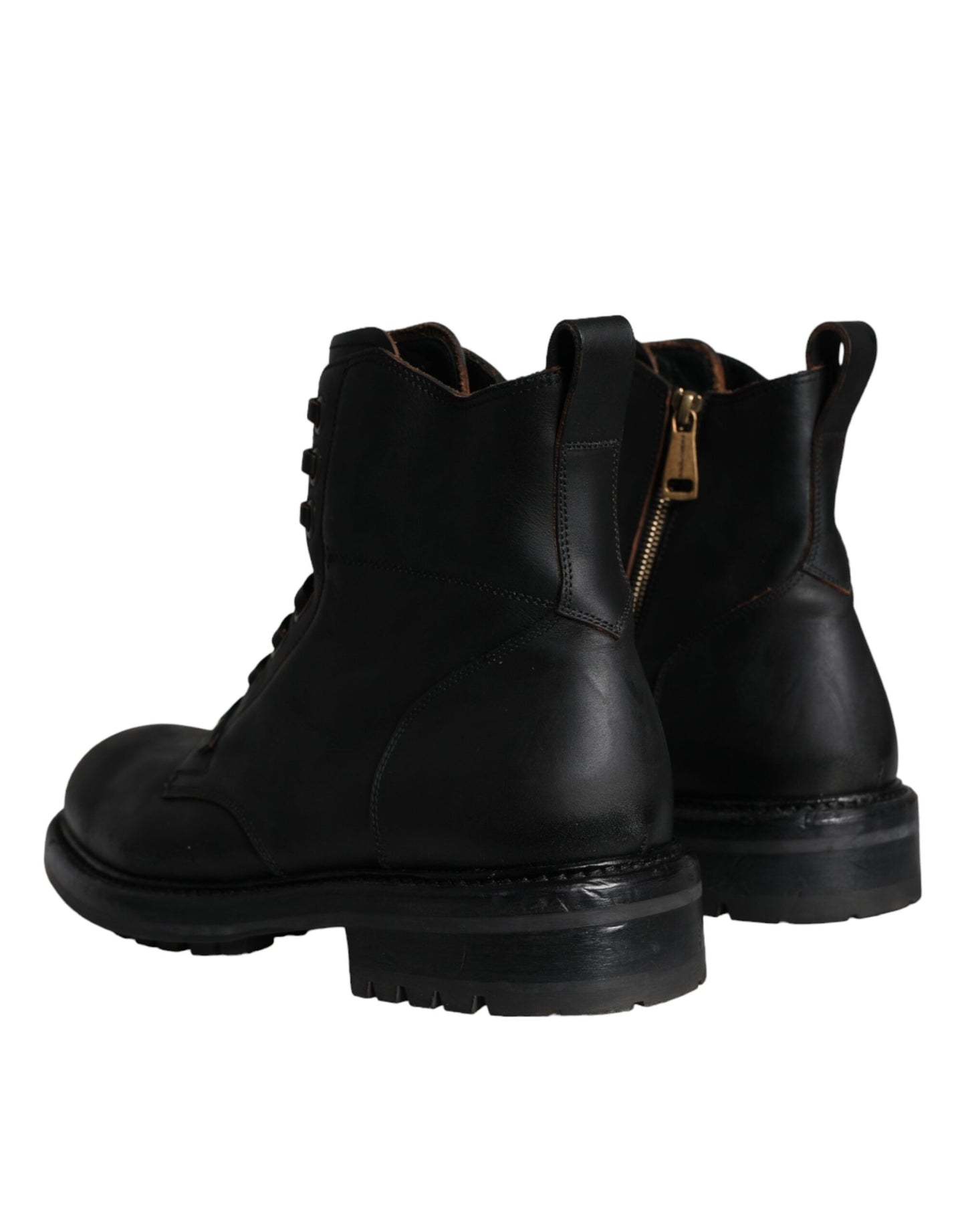 Bottes mi-mollet noires à lacets Dolce & Gabbana pour hommes
